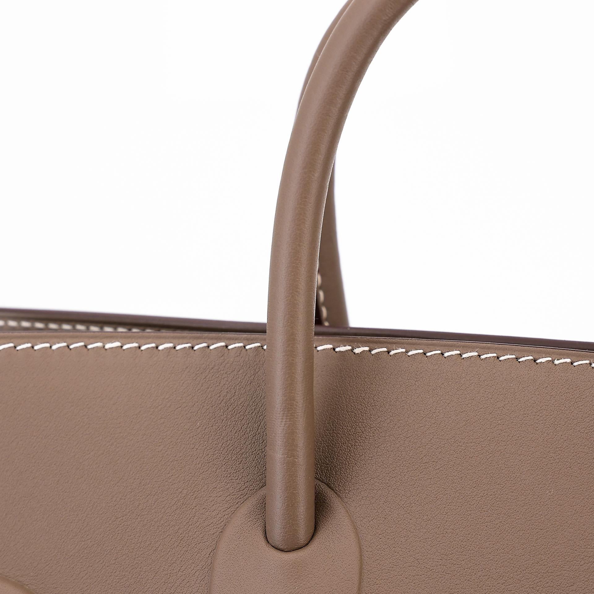 Unused ( Rank NS ) HERMÈS Limited Edition Birkin 25 Shadow Etoupe (18) Swift Palladium hardware Z (2021) - 10