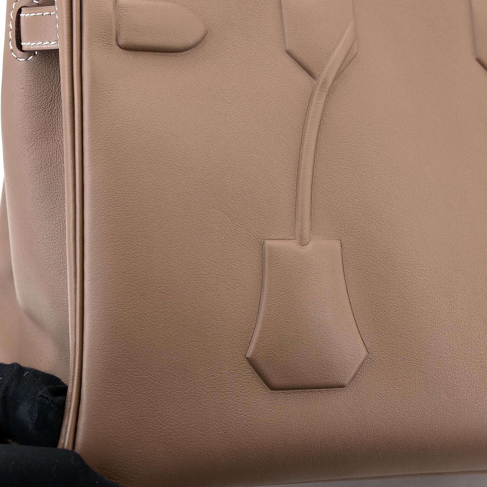 Unused ( Rank NS ) HERMÈS Limited Edition Birkin 25 Shadow Etoupe (18) Swift Palladium hardware Z (2021) - 13