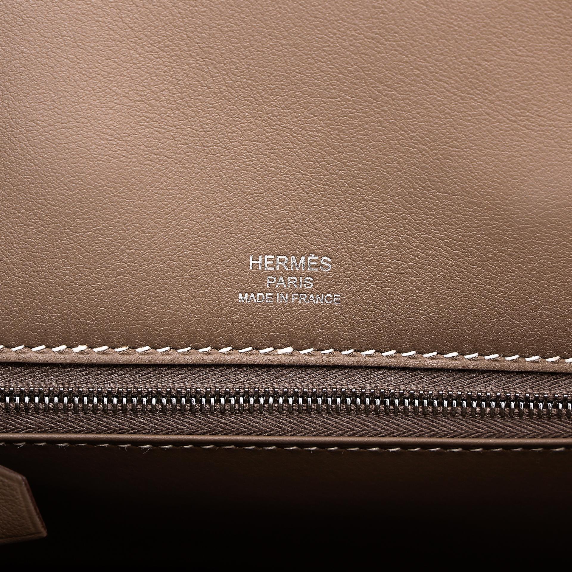 Unused ( Rank NS ) HERMÈS Limited Edition Birkin 25 Shadow Etoupe (18) Swift Palladium hardware Z (2021) - 16