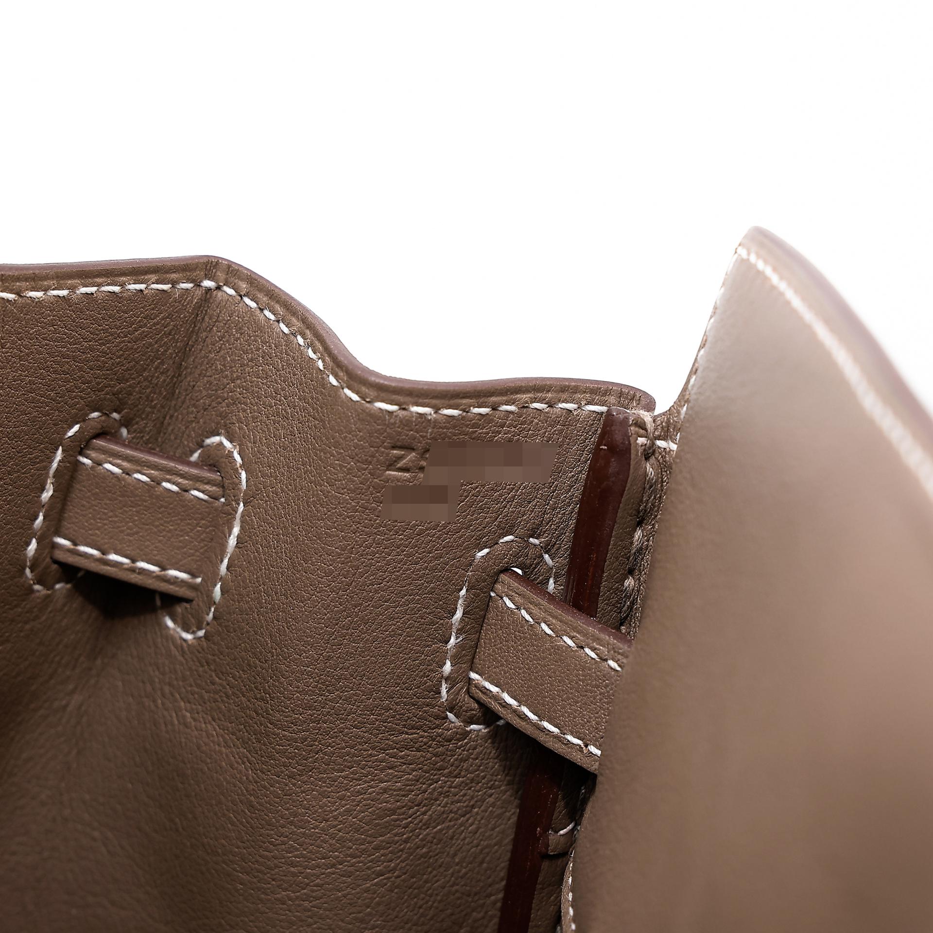 Unused ( Rank NS ) HERMÈS Limited Edition Birkin 25 Shadow Etoupe (18) Swift Palladium hardware Z (2021) - 22