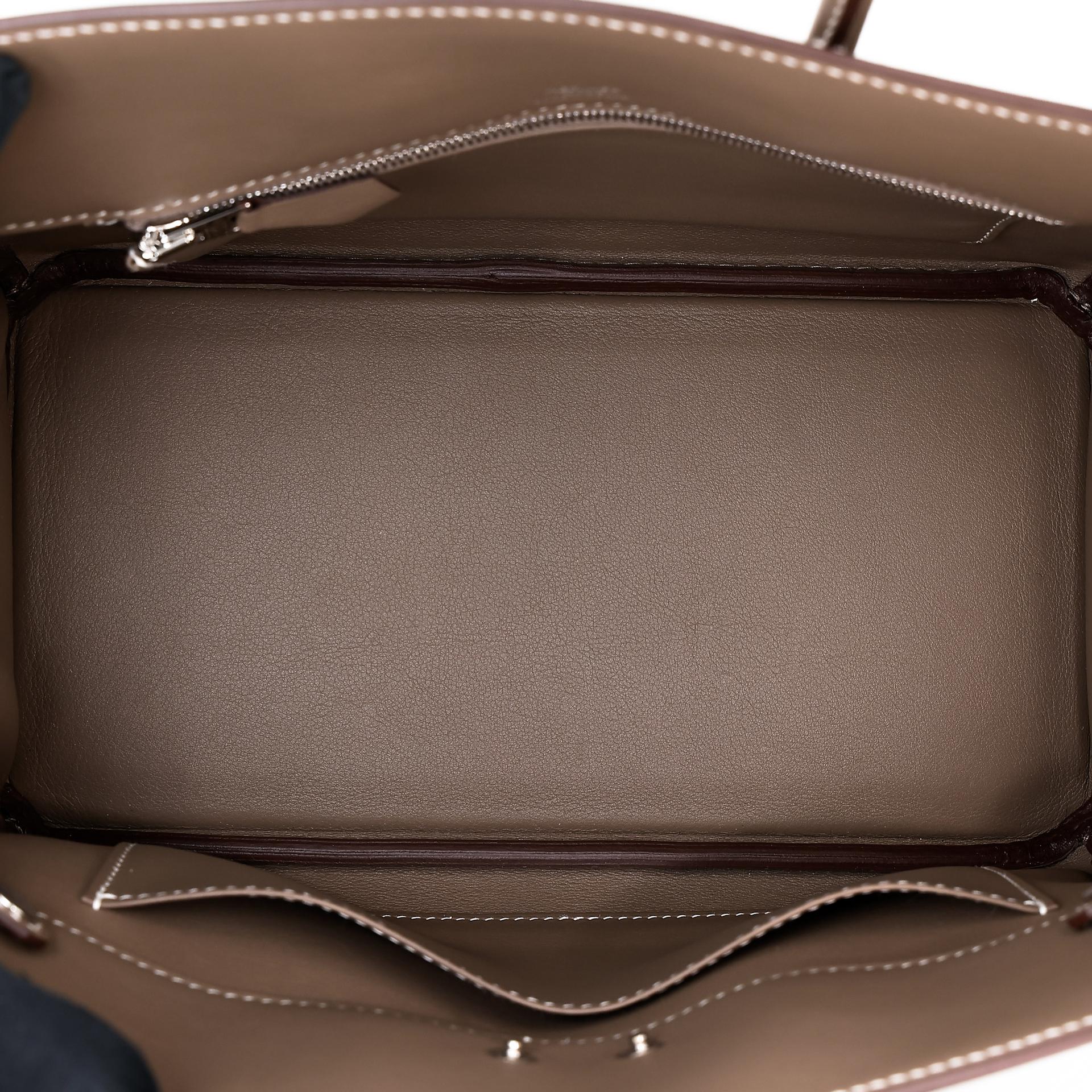 Unused ( Rank NS ) HERMÈS Limited Edition Birkin 25 Shadow Etoupe (18) Swift Palladium hardware Z (2021) - 17
