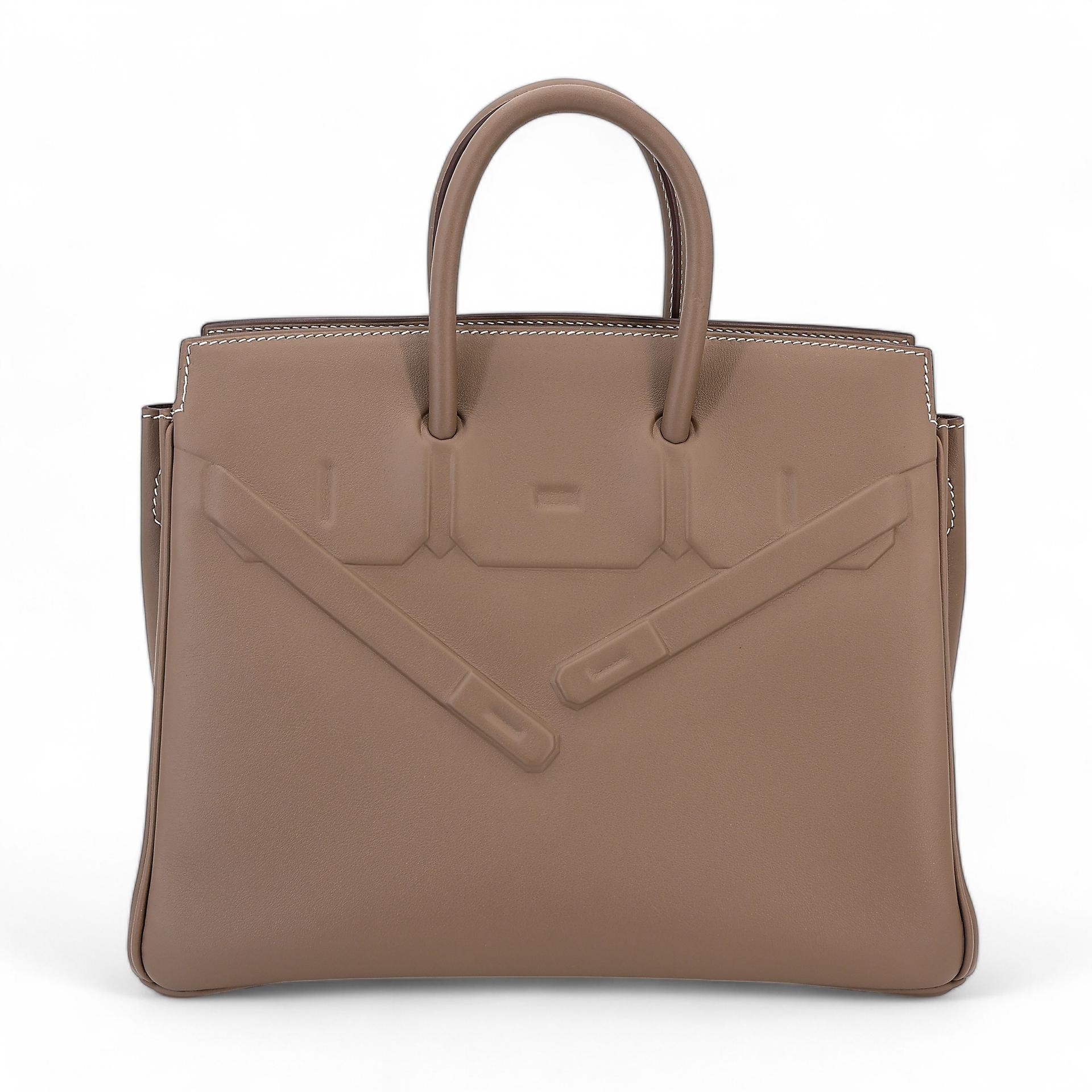 Unused ( Rank NS ) HERMÈS Limited Edition Birkin 25 Shadow Etoupe (18) Swift Palladium hardware Z (2021) - 1