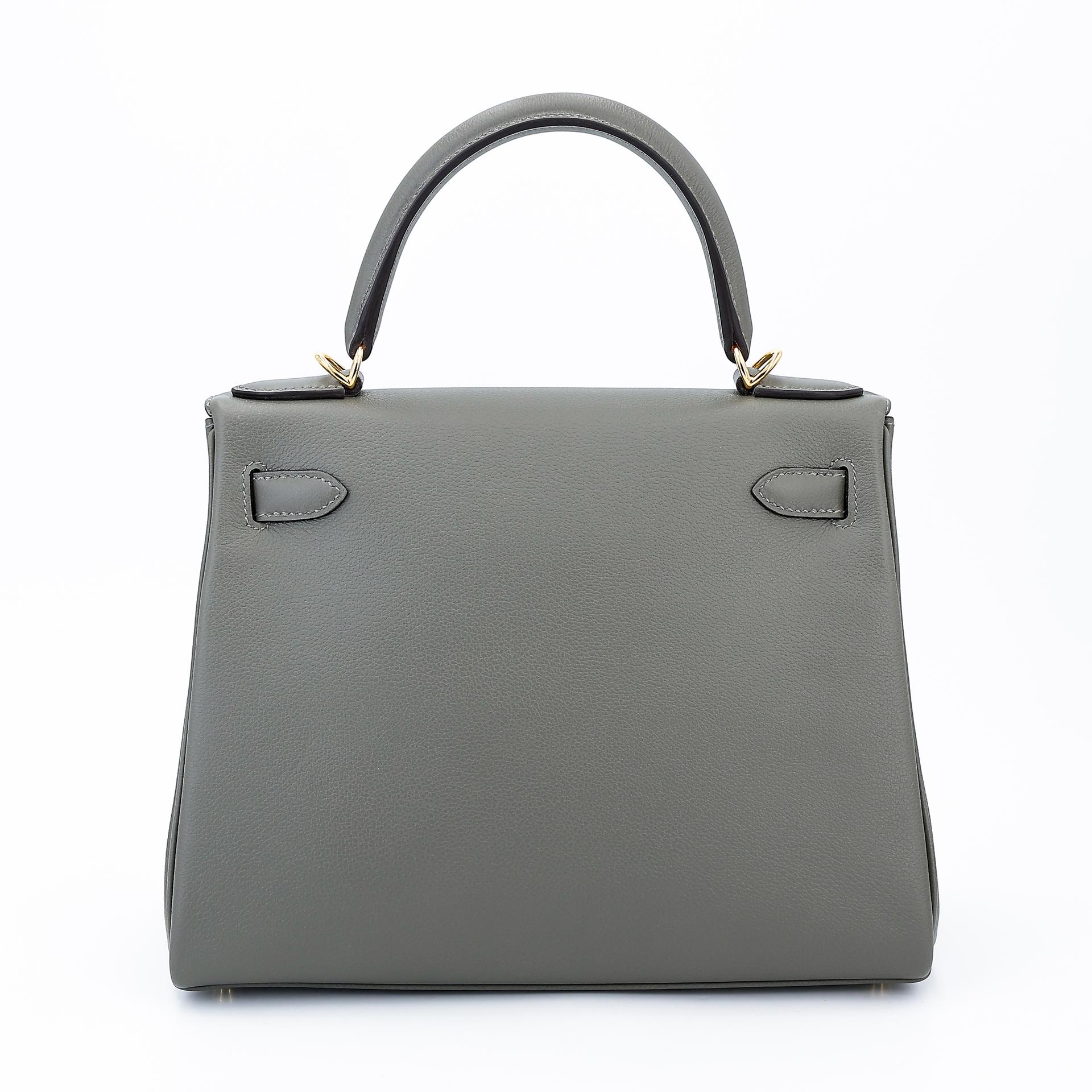 Brand New ( Rank N ) HERMÈS Kelly 28 Gris Meyer (0L) Evercolor Gold hardware W (2024) - 2