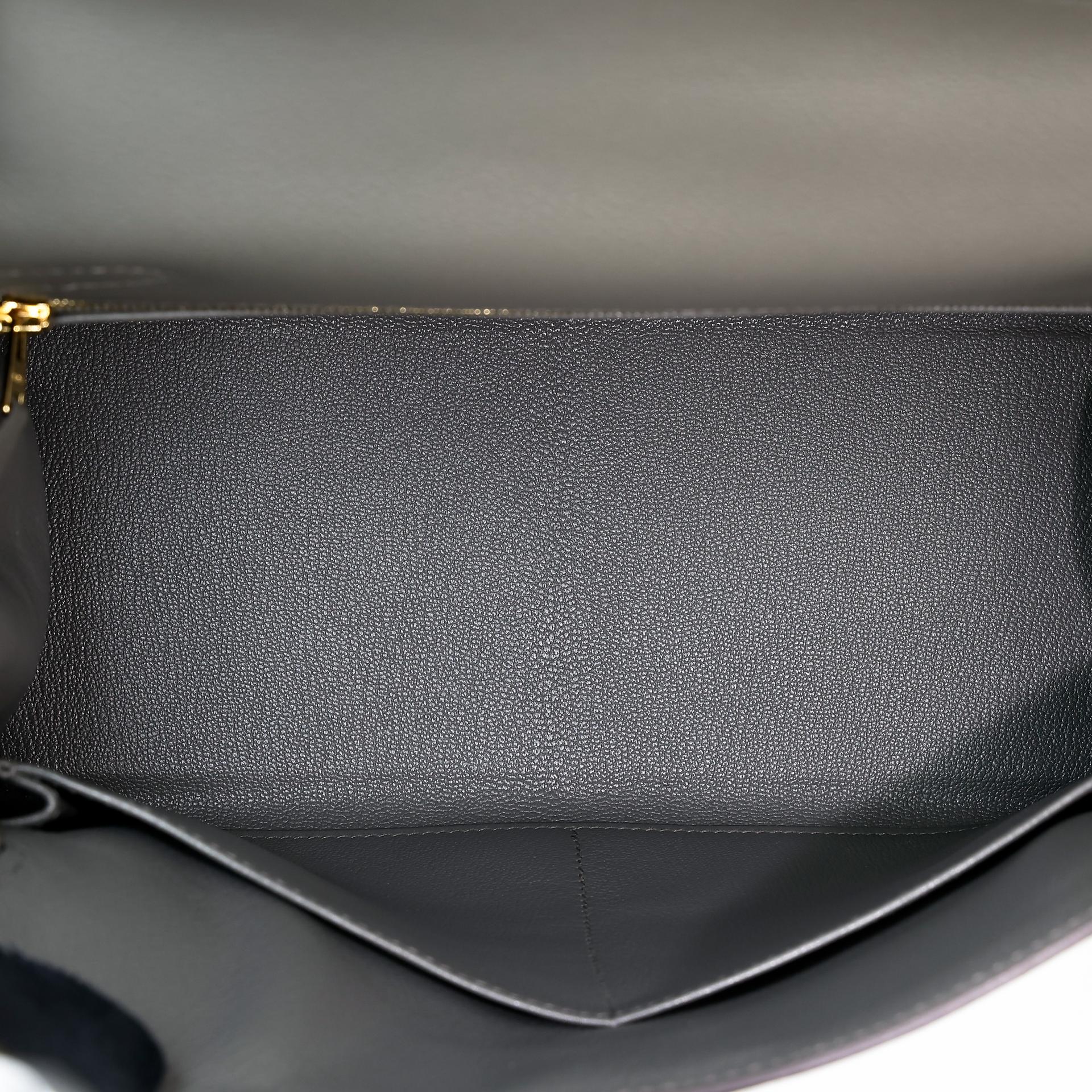 Brand New ( Rank N ) HERMÈS Kelly 28 Gris Meyer (0L) Evercolor Gold hardware W (2024) - 12