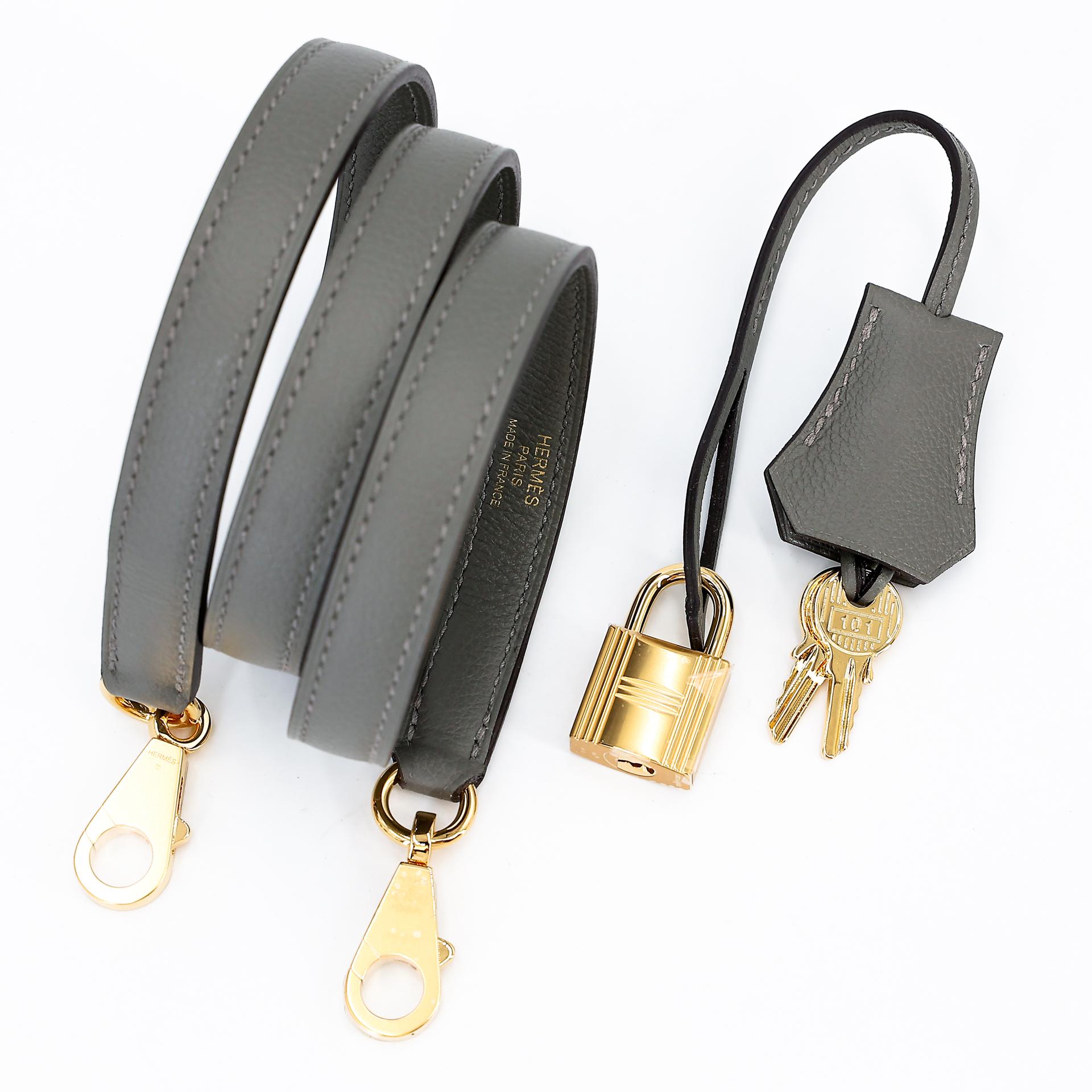 Brand New ( Rank N ) HERMÈS Kelly 28 Gris Meyer (0L) Evercolor Gold hardware W (2024) - 16
