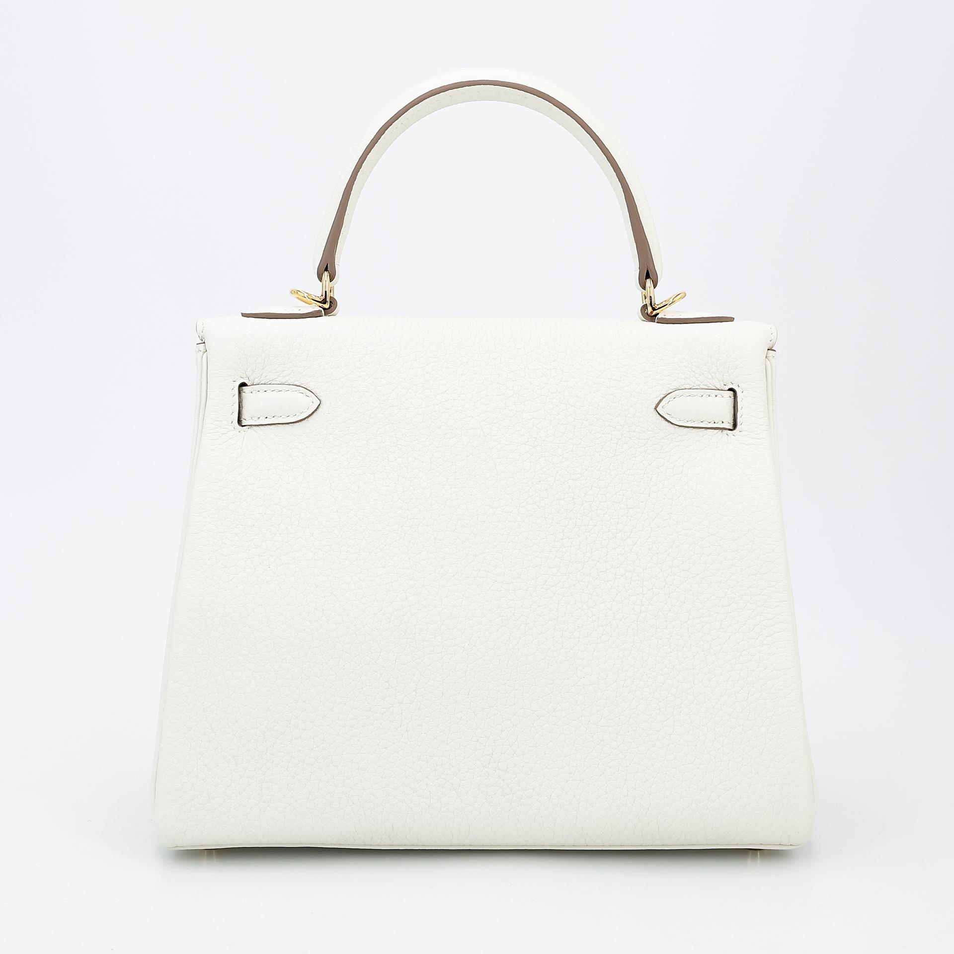 Brand New ( Rank N ) HERMÈS Kelly 25 Mushroom (0T) Togo Gold hardware B (2023) - 2