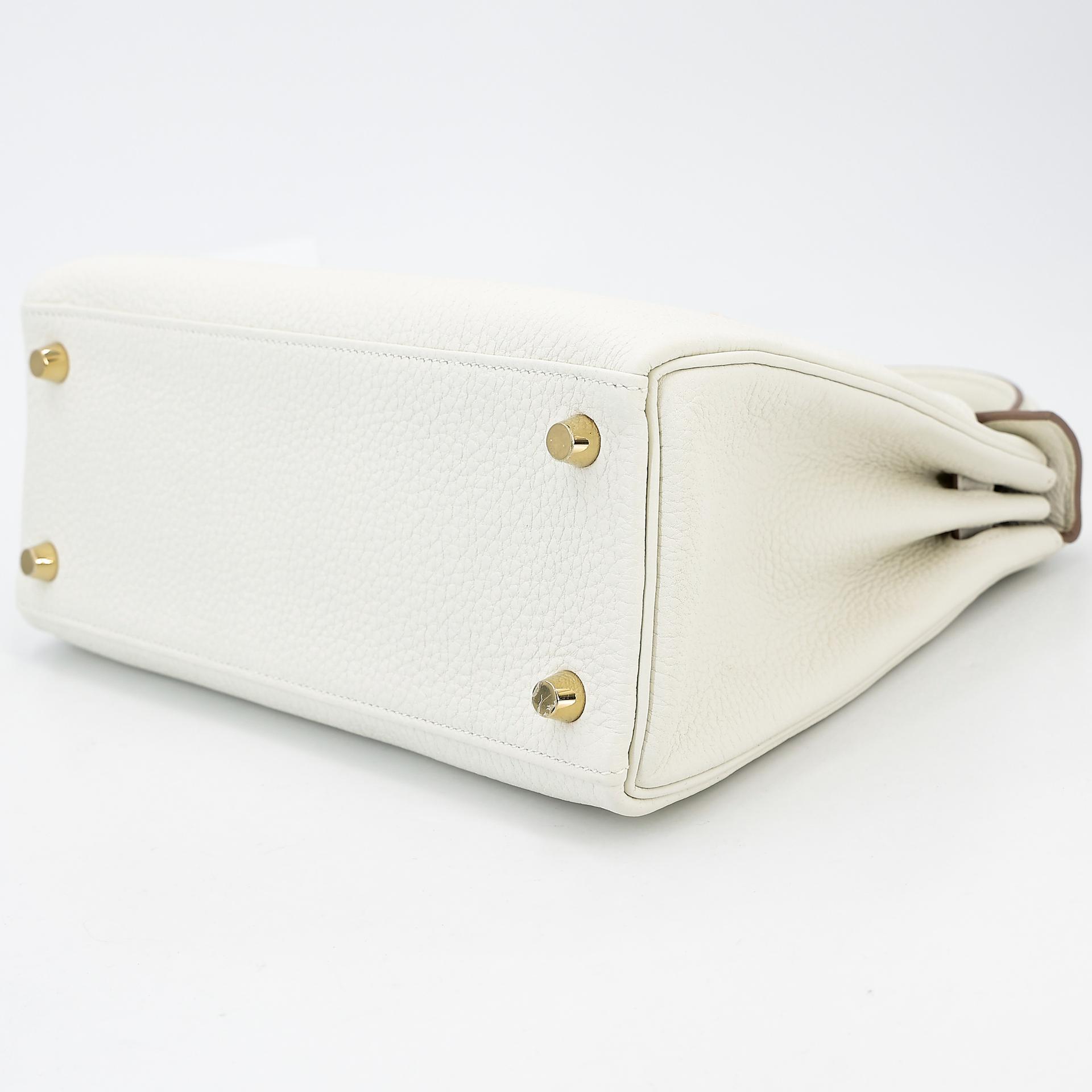 Brand New ( Rank N ) HERMÈS Kelly 25 Mushroom (0T) Togo Gold hardware B (2023) - 4