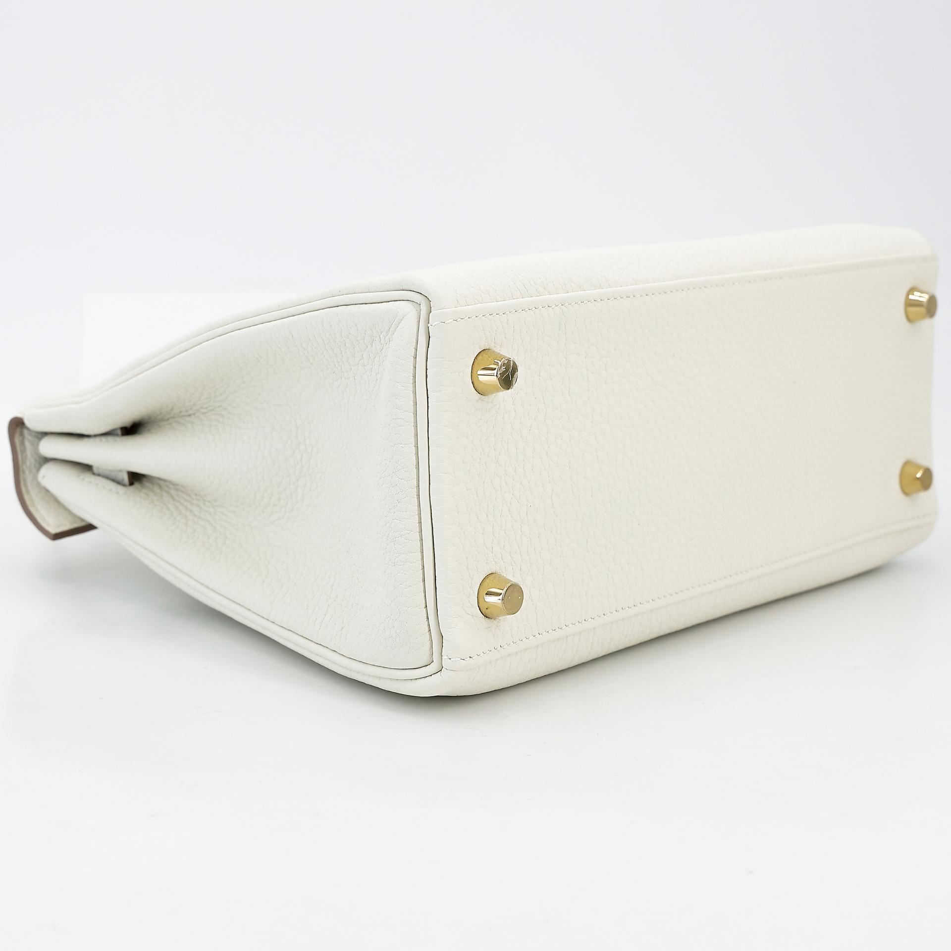 Brand New ( Rank N ) HERMÈS Kelly 25 Mushroom (0T) Togo Gold hardware B (2023) - 7