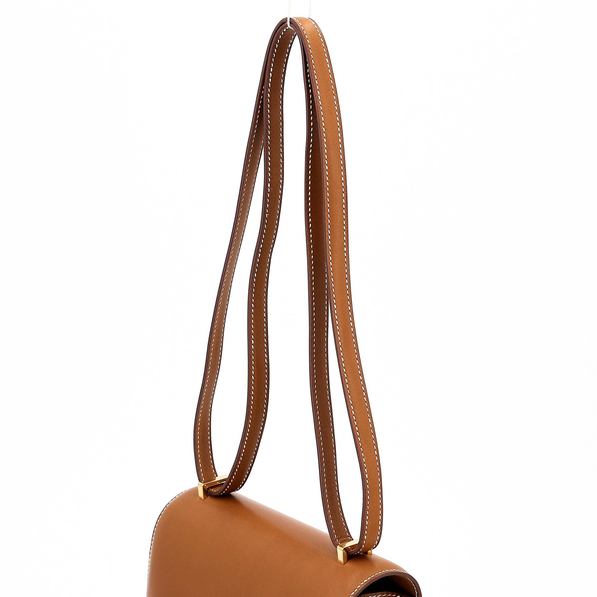 Unused ( Rank NS ) HERMÈS Constance Mini Fauve (34) Barenia Gold hardware Y (2020) - 3