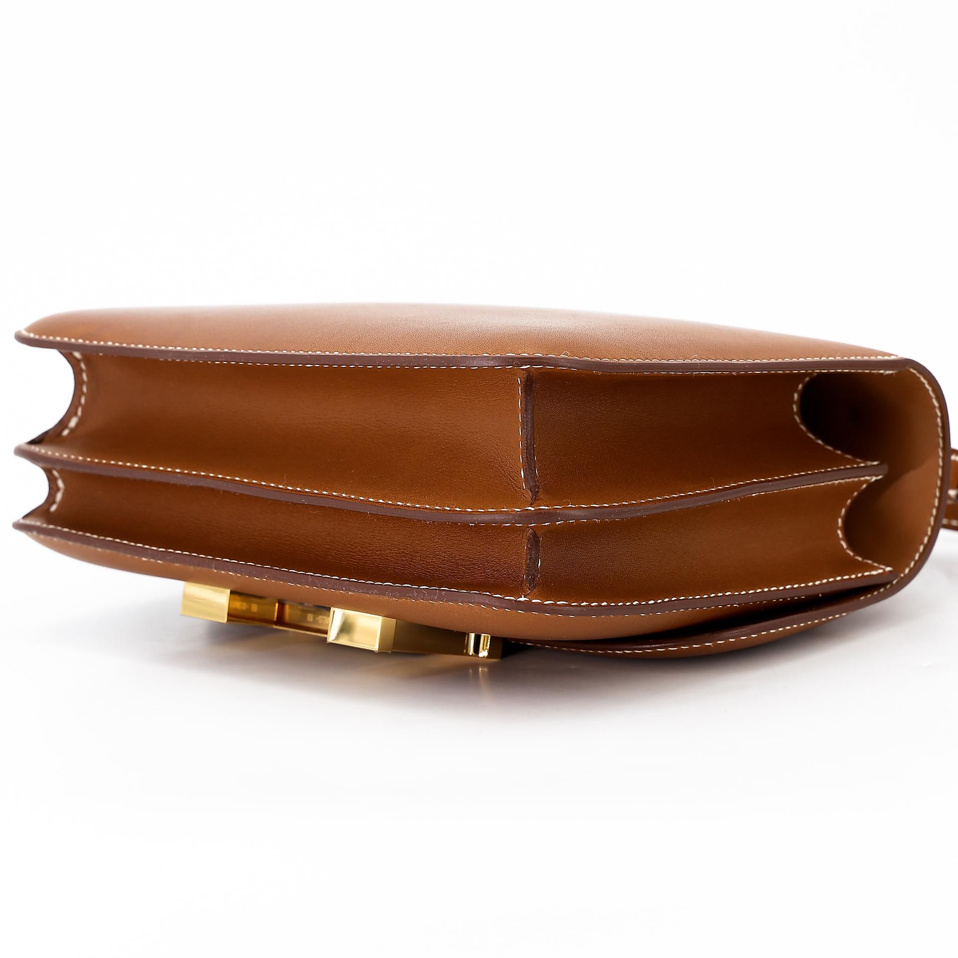 Unused ( Rank NS ) HERMÈS Constance Mini Fauve (34) Barenia Gold hardware Y (2020) - 6