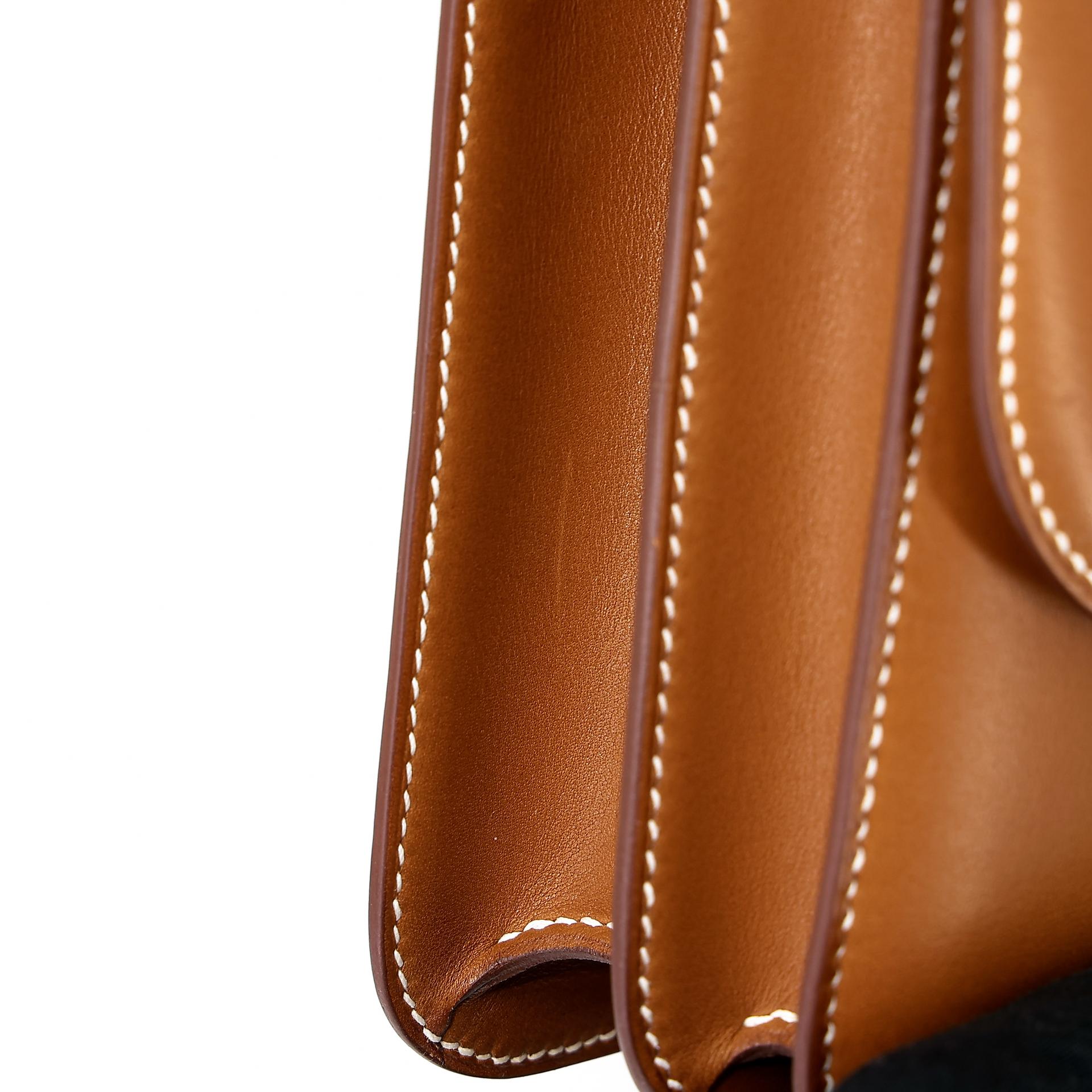 Unused ( Rank NS ) HERMÈS Constance Mini Fauve (34) Barenia Gold hardware Y (2020) - 12