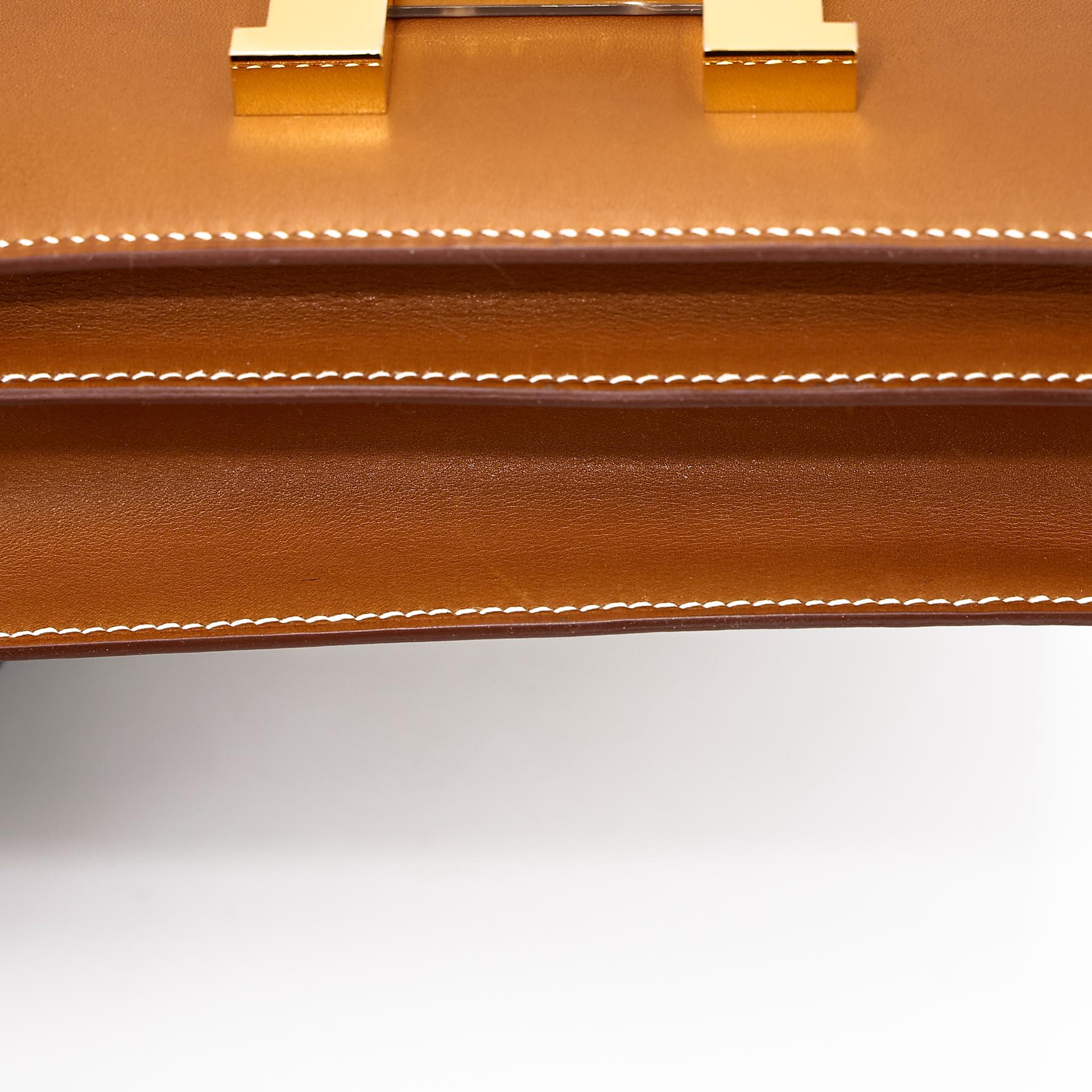 Unused ( Rank NS ) HERMÈS Constance Mini Fauve (34) Barenia Gold hardware Y (2020) - 13