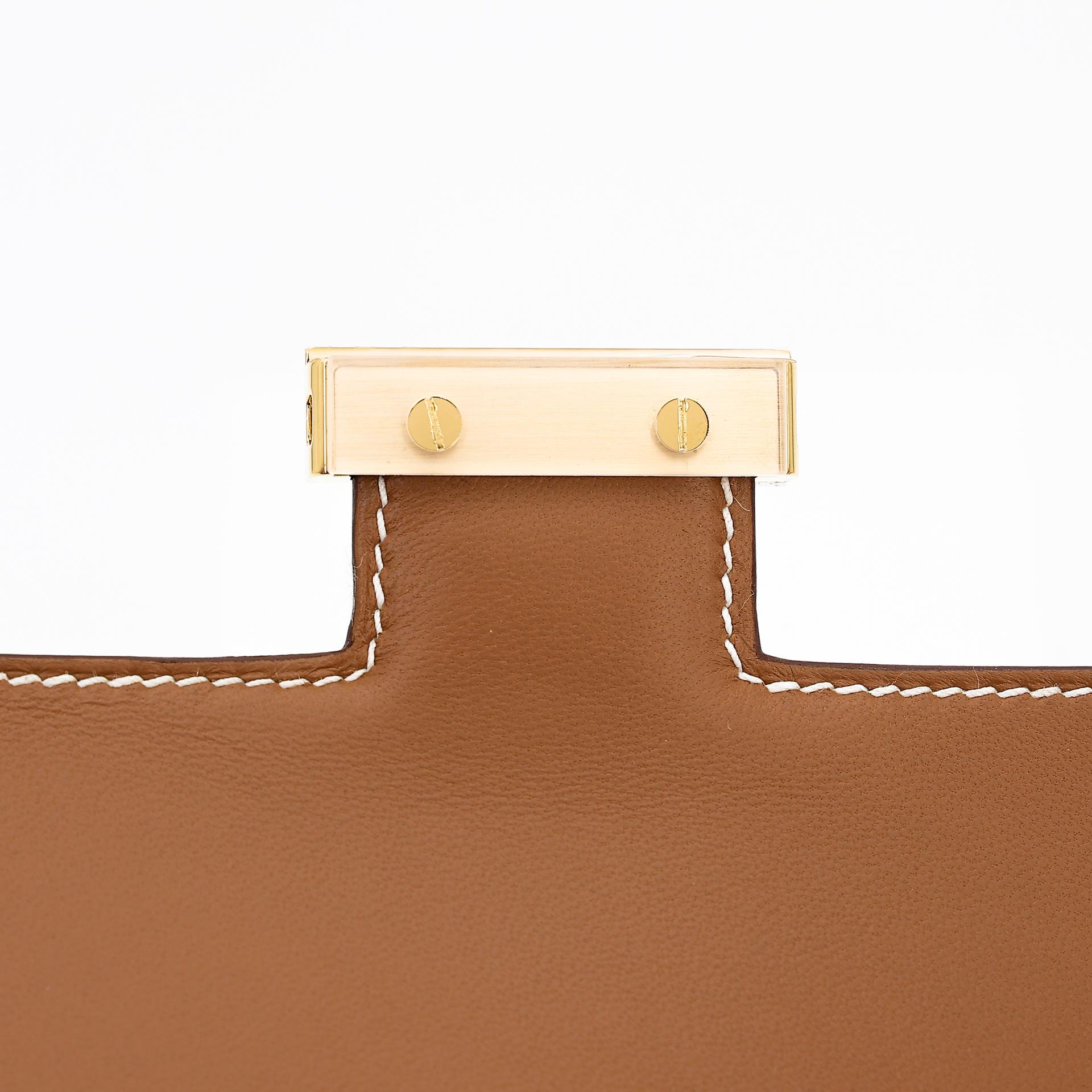 Unused ( Rank NS ) HERMÈS Constance Mini Fauve (34) Barenia Gold hardware Y (2020) - 19