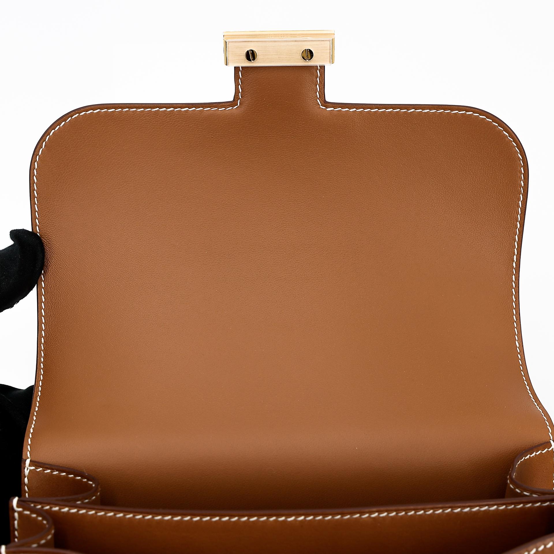 Unused ( Rank NS ) HERMÈS Constance Mini Fauve (34) Barenia Gold hardware Y (2020) - 23