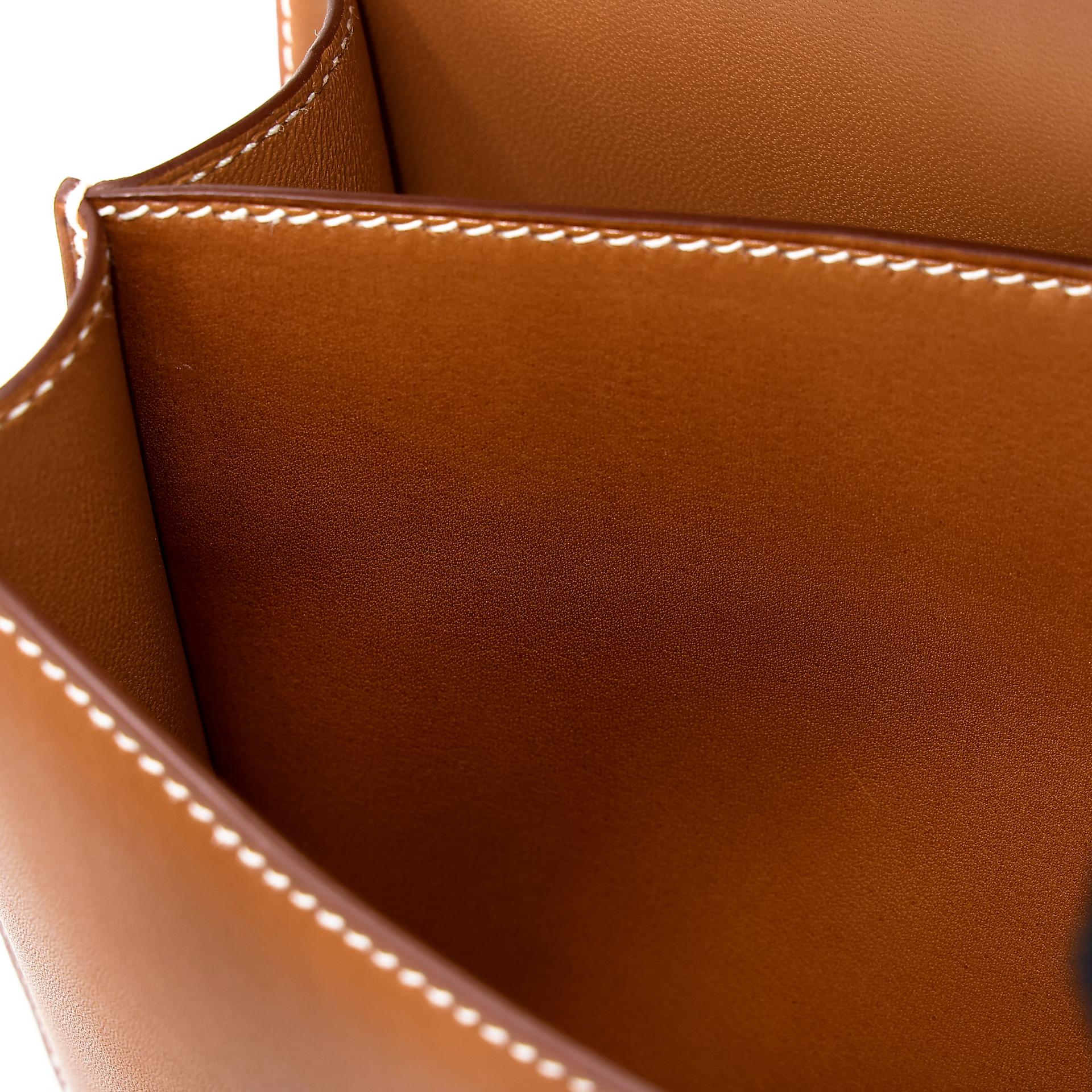 Unused ( Rank NS ) HERMÈS Constance Mini Fauve (34) Barenia Gold hardware Y (2020) - 28