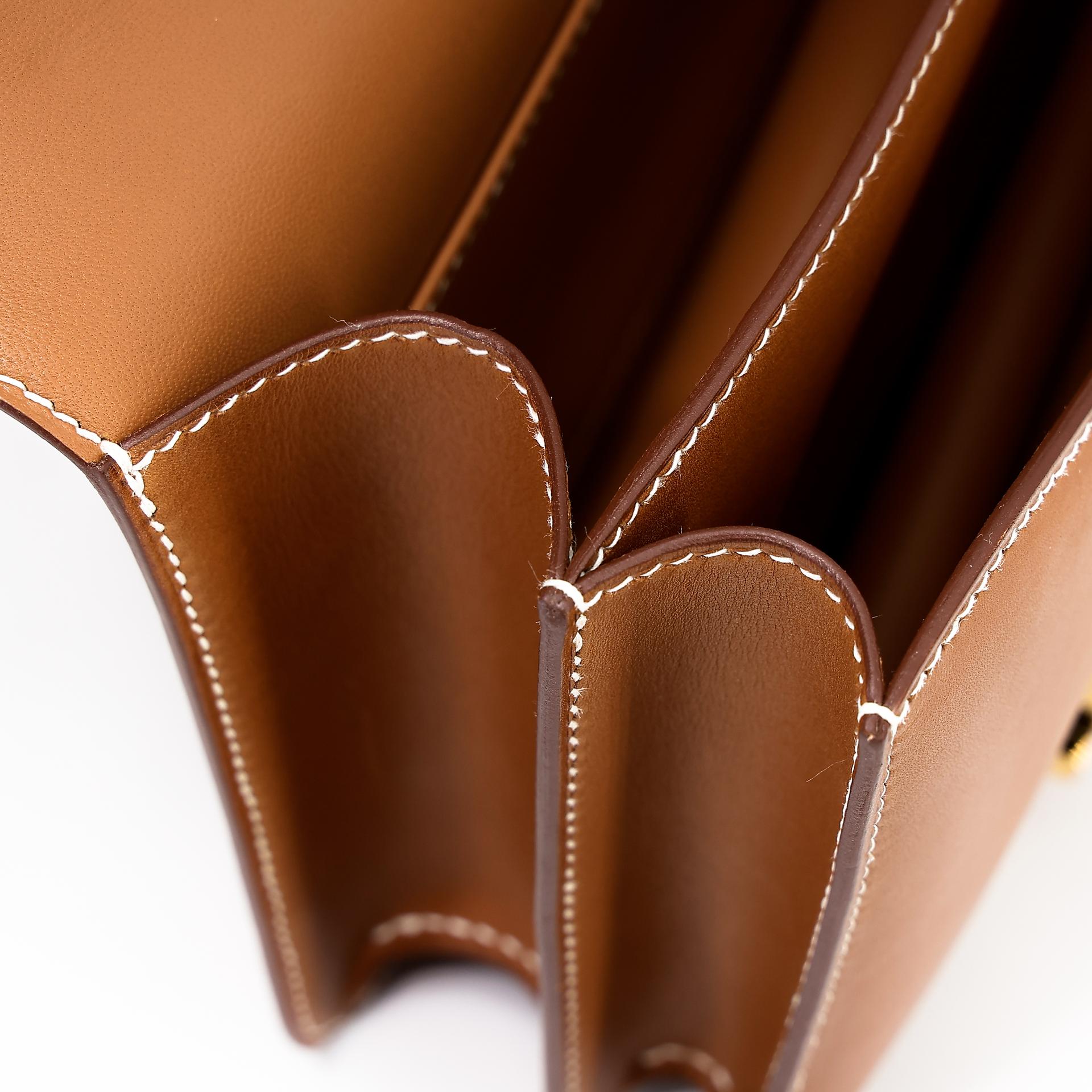 Unused ( Rank NS ) HERMÈS Constance Mini Fauve (34) Barenia Gold hardware Y (2020) - 32