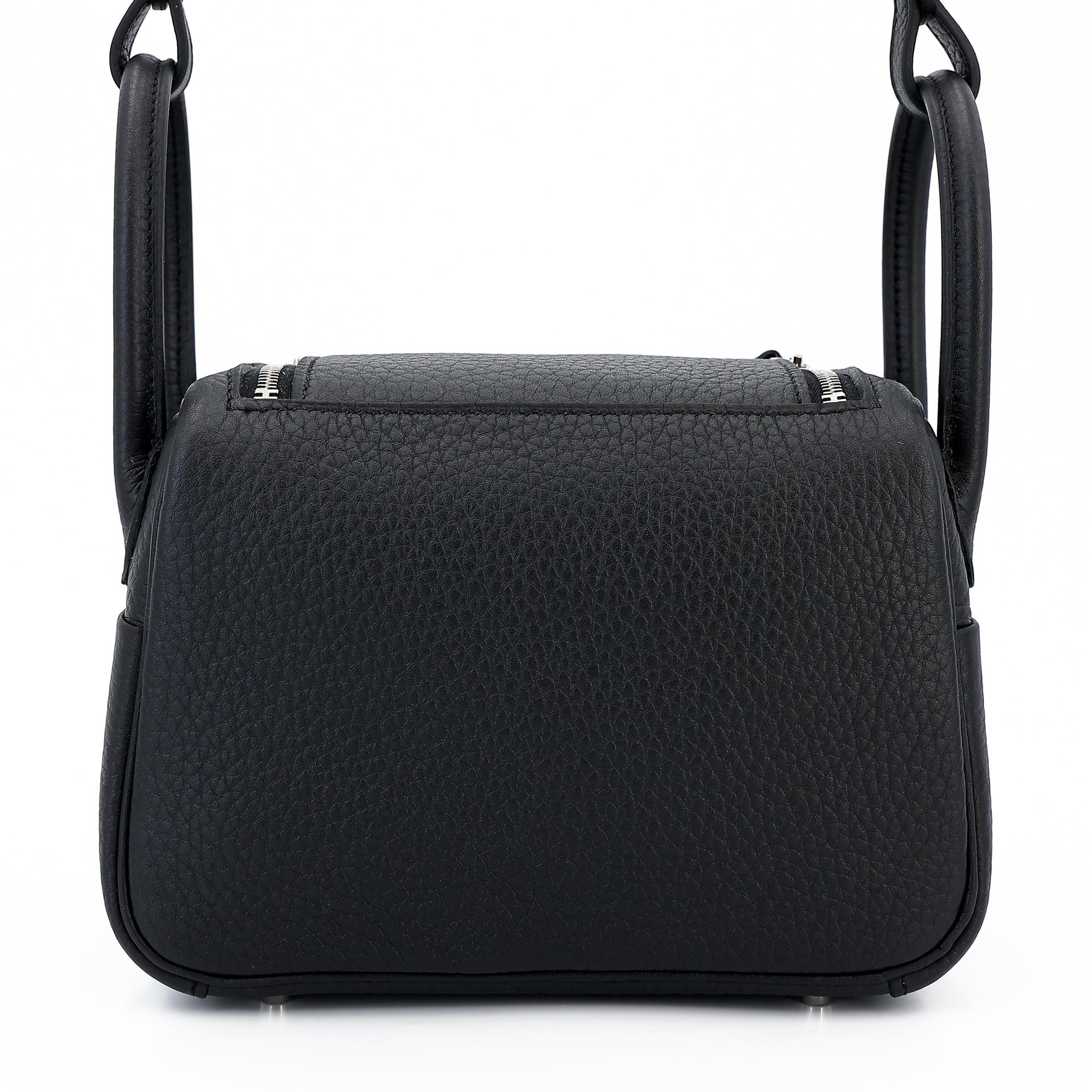 Brand New ( Rank N ) HERMÈS Mini Lindy II Black (89) Clemence Palladium hardware W (2024) - 2
