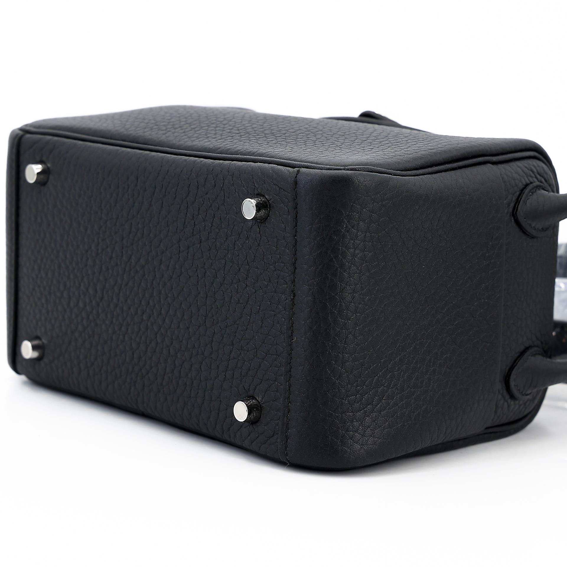 Brand New ( Rank N ) HERMÈS Mini Lindy II Black (89) Clemence Palladium hardware W (2024) - 4