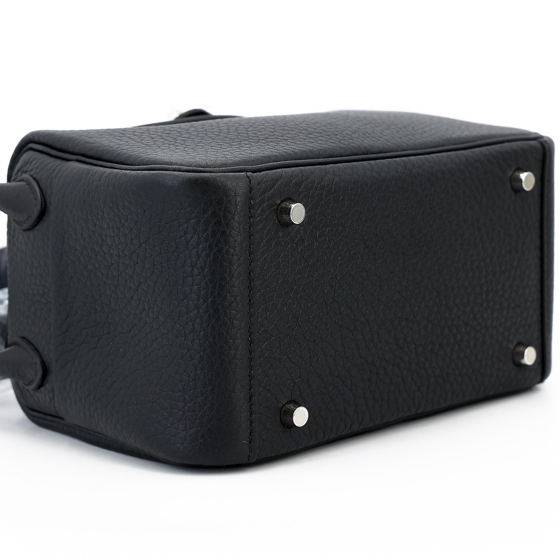 Brand New ( Rank N ) HERMÈS Mini Lindy II Black (89) Clemence Palladium hardware W (2024) - 5