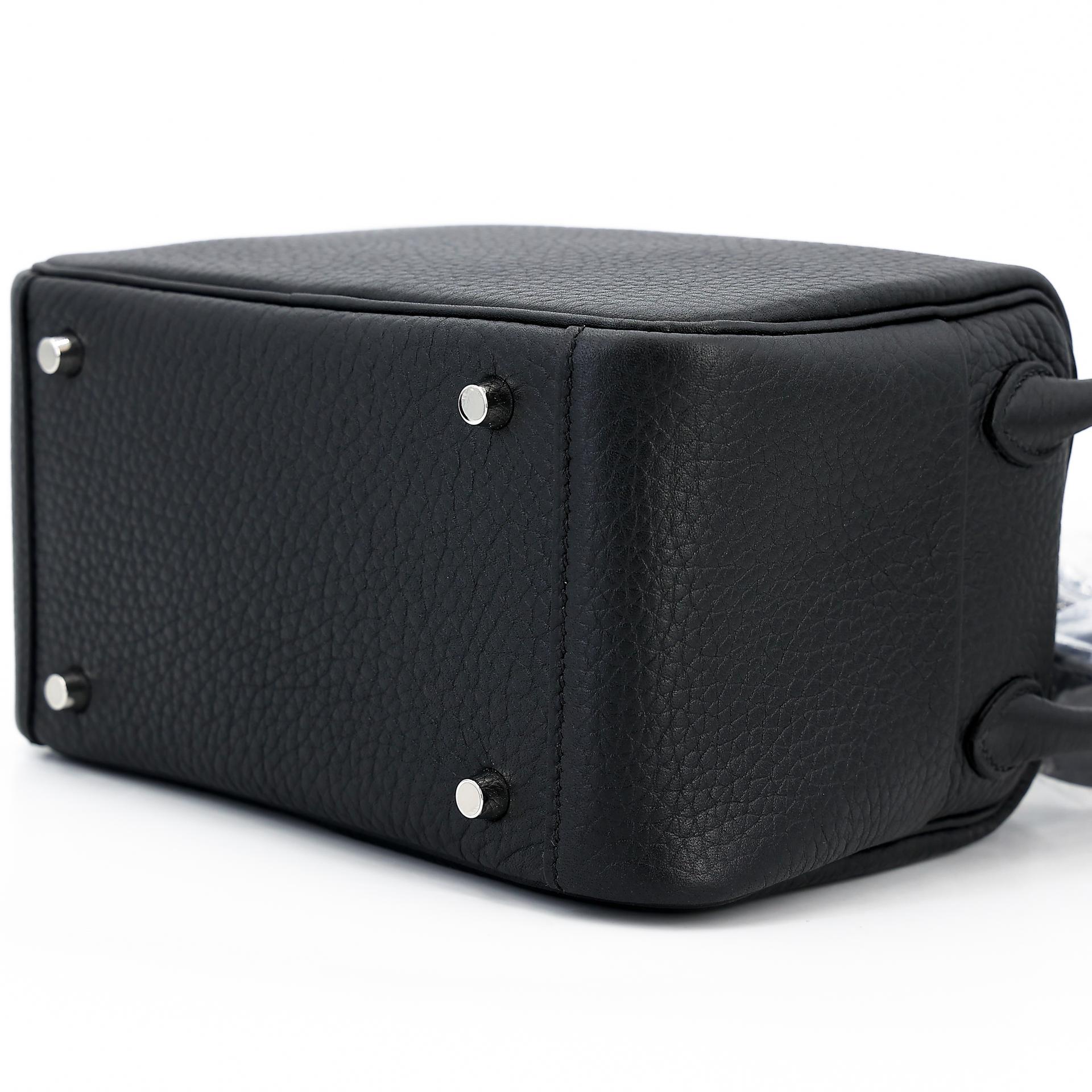Brand New ( Rank N ) HERMÈS Mini Lindy II Black (89) Clemence Palladium hardware W (2024) - 6