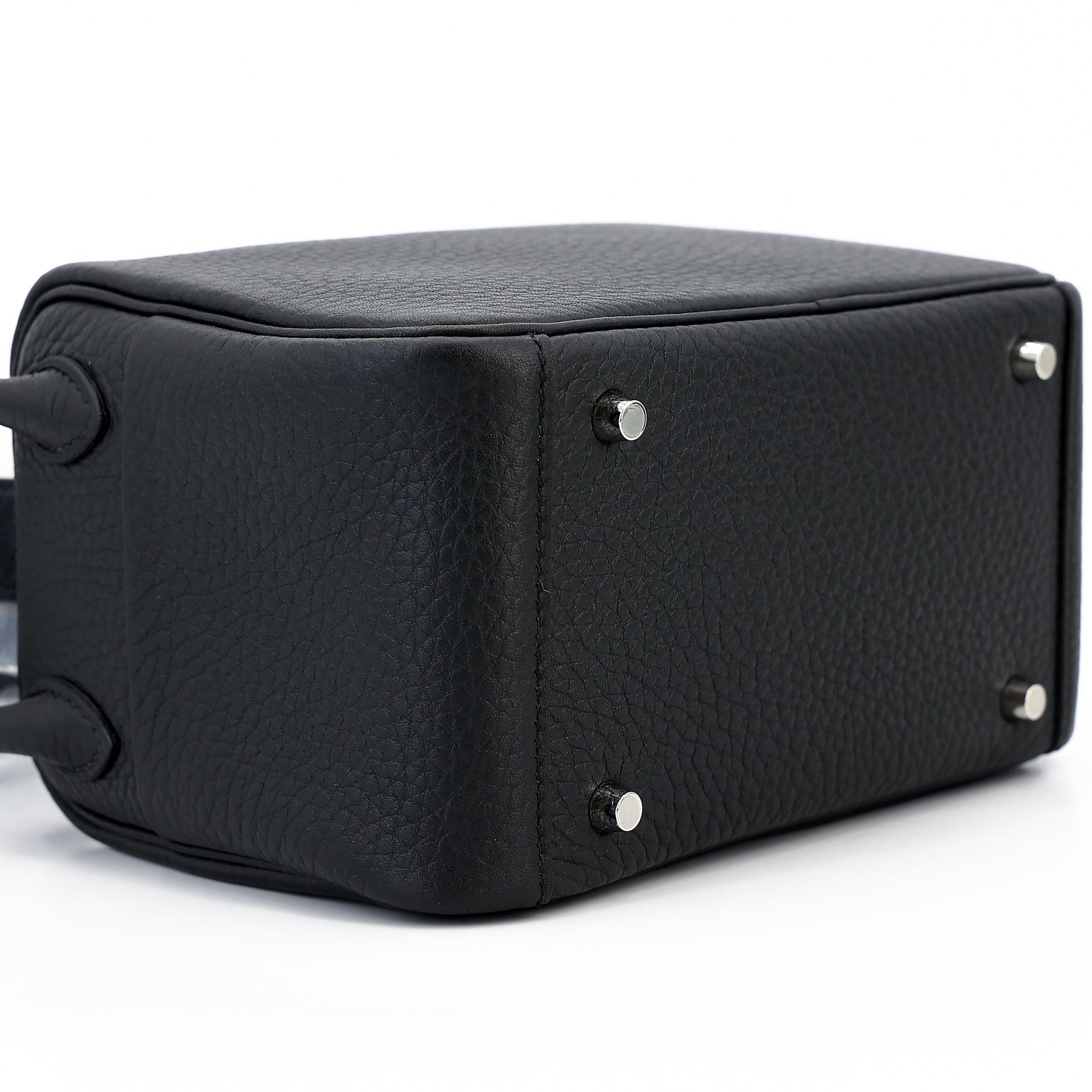 Brand New ( Rank N ) HERMÈS Mini Lindy II Black (89) Clemence Palladium hardware W (2024) - 7