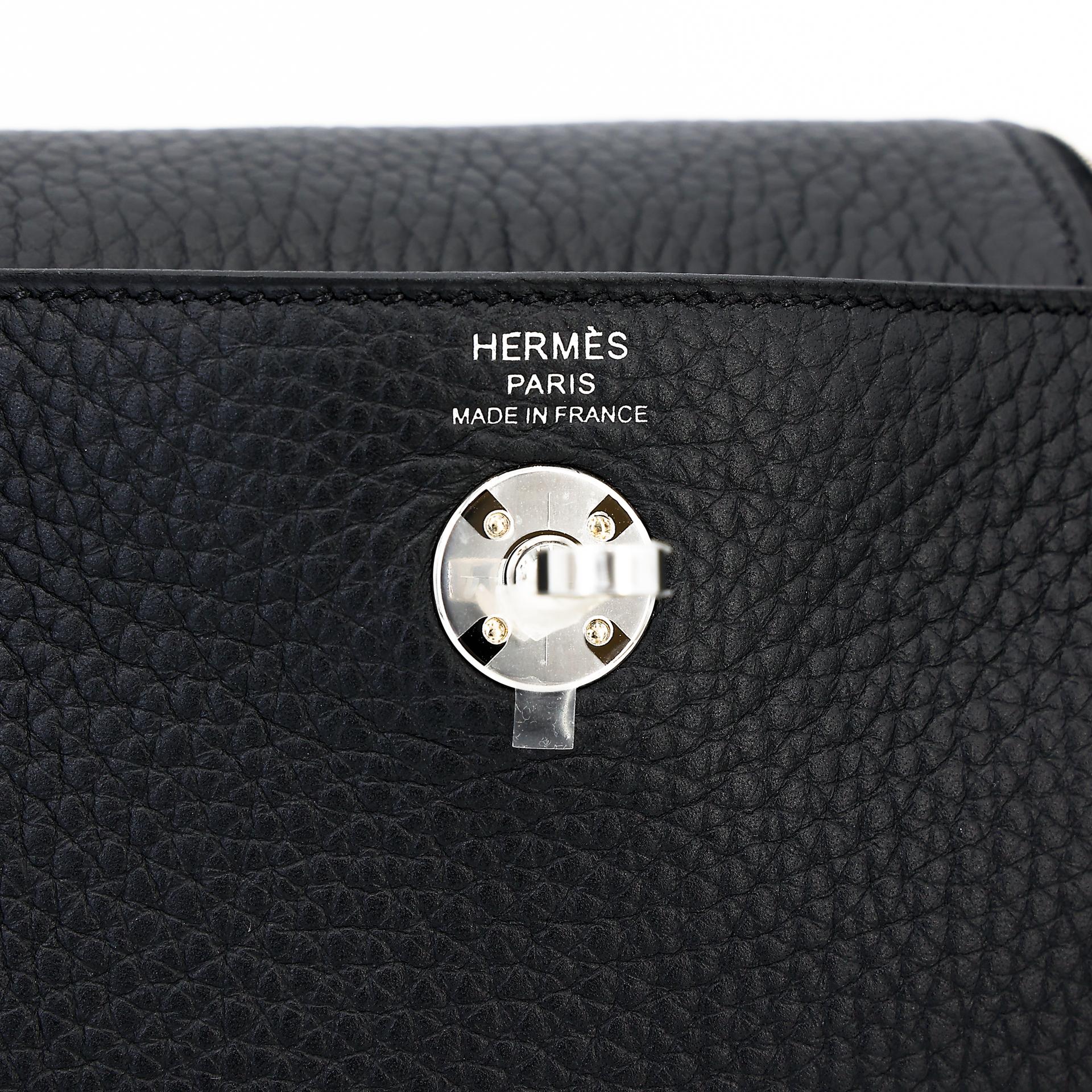 Brand New ( Rank N ) HERMÈS Mini Lindy II Black (89) Clemence Palladium hardware W (2024) - 11