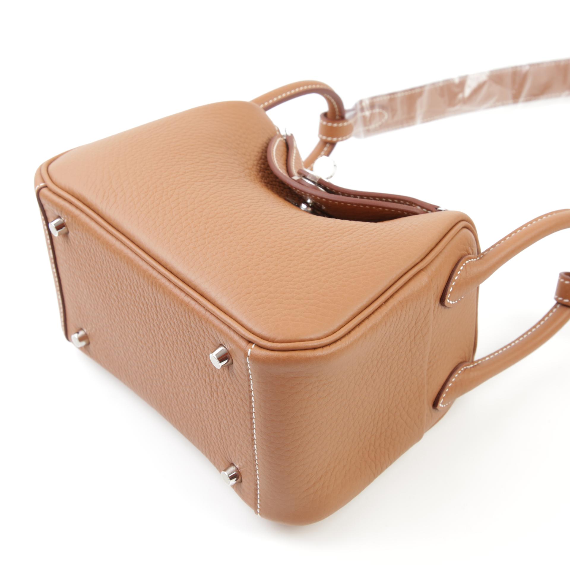 Brand New ( Rank N ) HERMÈS Mini Lindy Gold (37) Clemence Palladium hardware W (2024) - 5