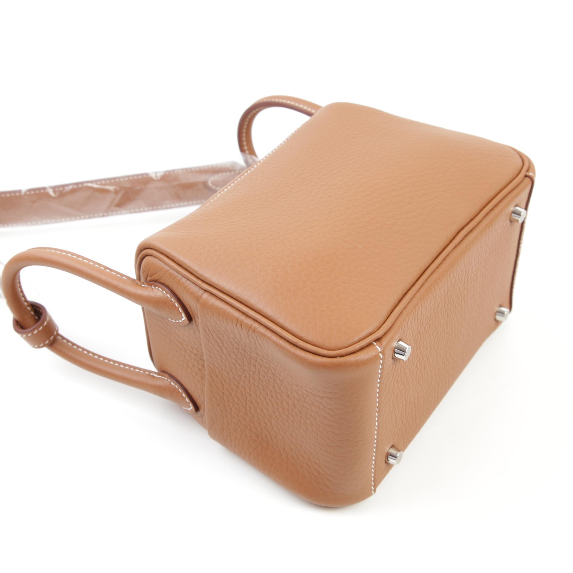 Brand New ( Rank N ) HERMÈS Mini Lindy Gold (37) Clemence Palladium hardware W (2024) - 6
