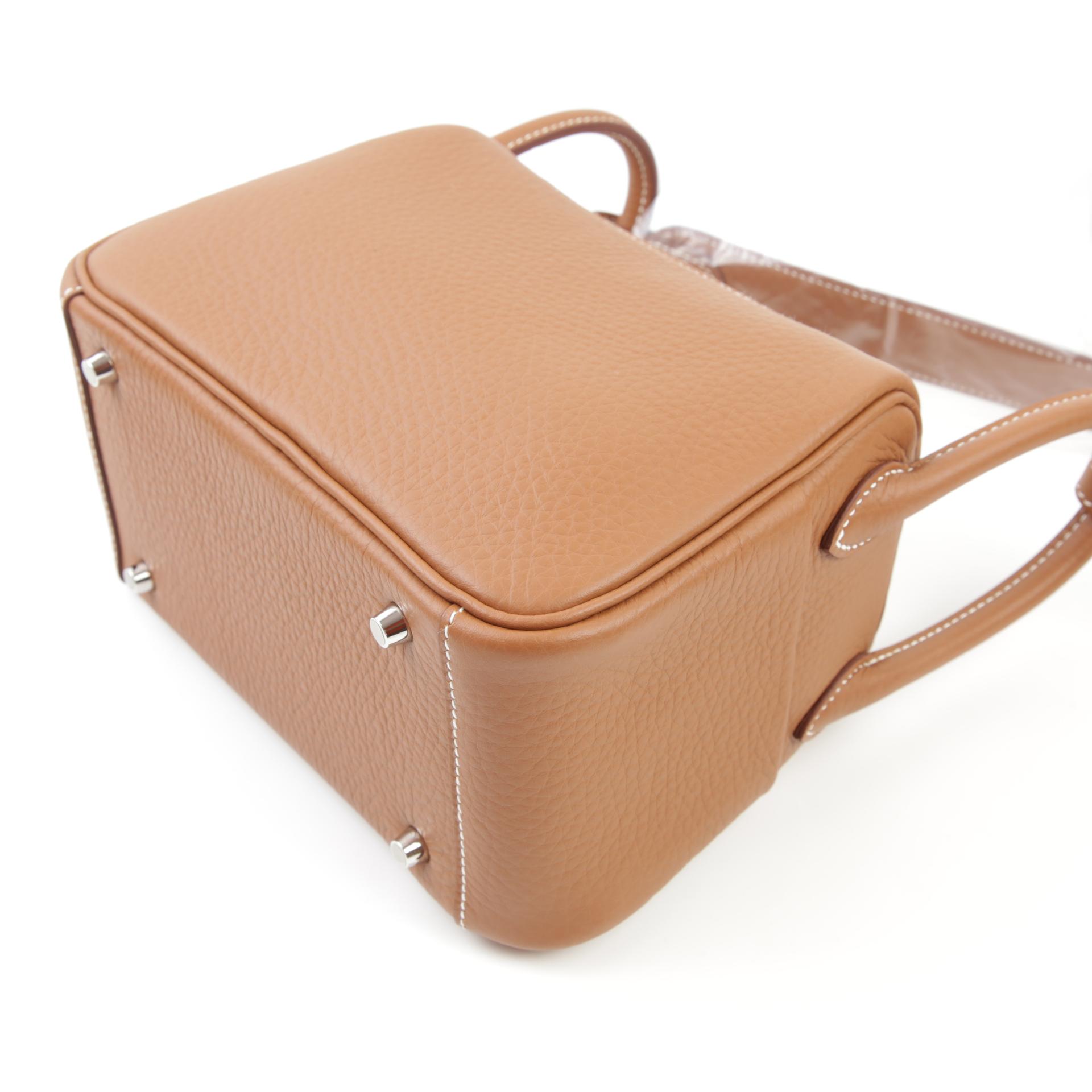 Brand New ( Rank N ) HERMÈS Mini Lindy Gold (37) Clemence Palladium hardware W (2024) - 7