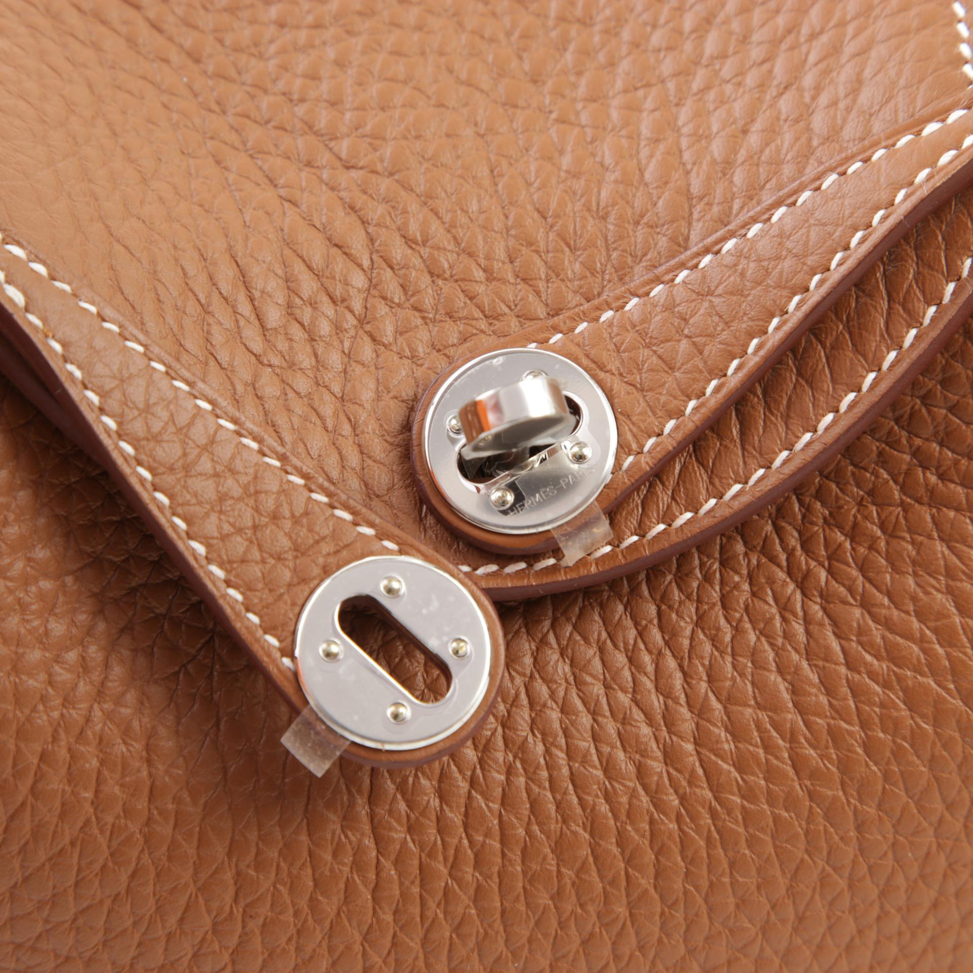 Brand New ( Rank N ) HERMÈS Mini Lindy Gold (37) Clemence Palladium hardware W (2024) - 8