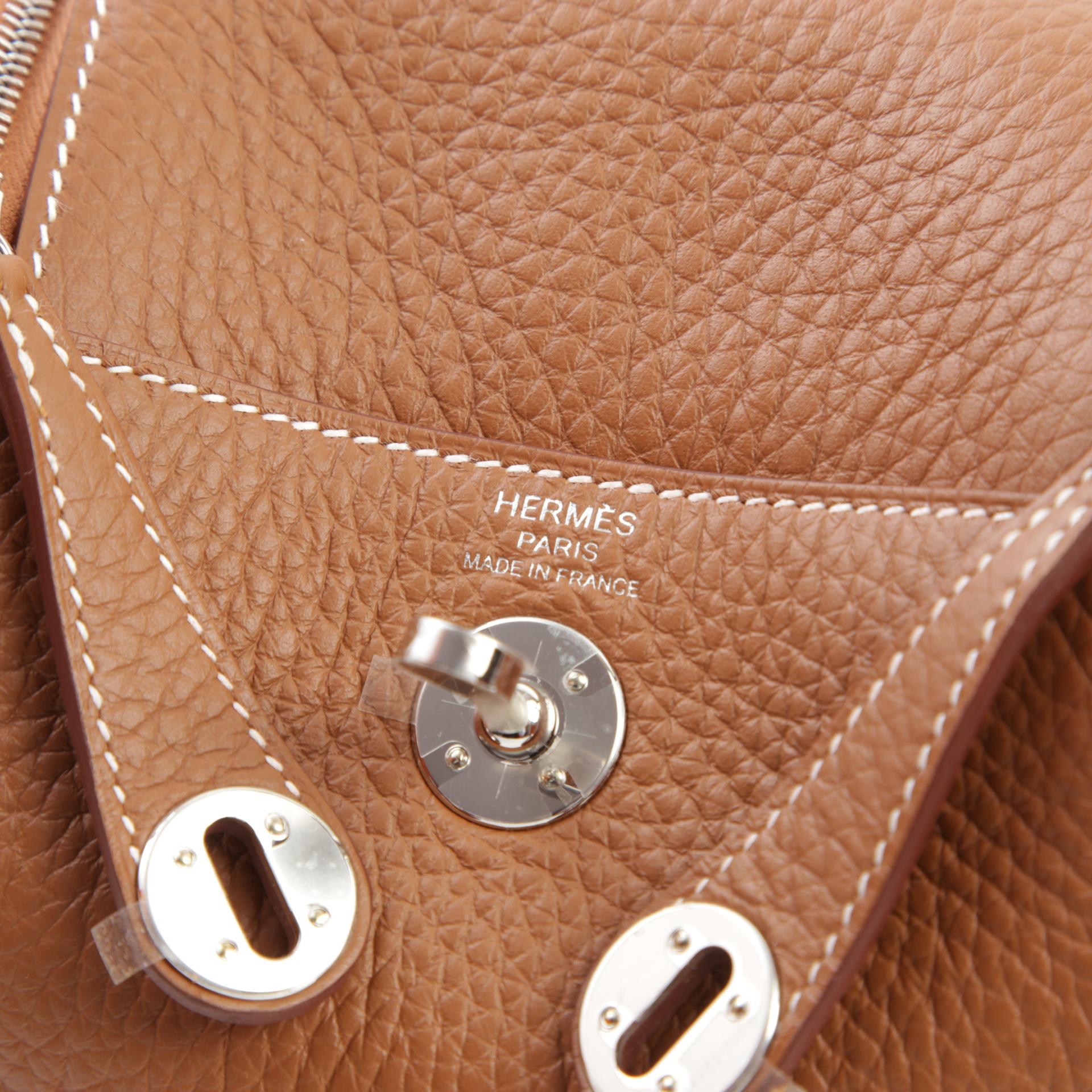 Brand New ( Rank N ) HERMÈS Mini Lindy Gold (37) Clemence Palladium hardware W (2024) - 9