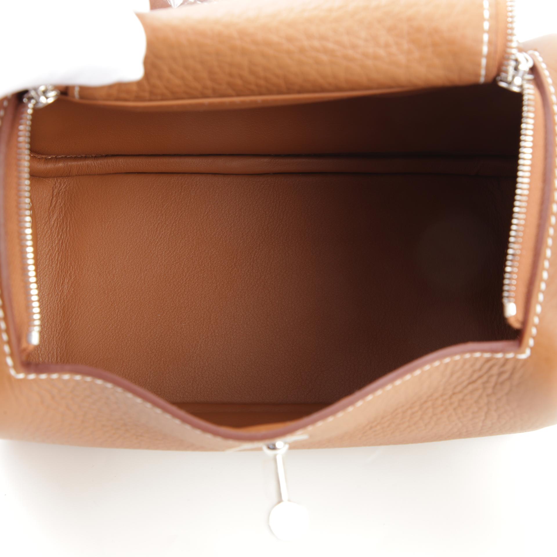 Brand New ( Rank N ) HERMÈS Mini Lindy Gold (37) Clemence Palladium hardware W (2024) - 10