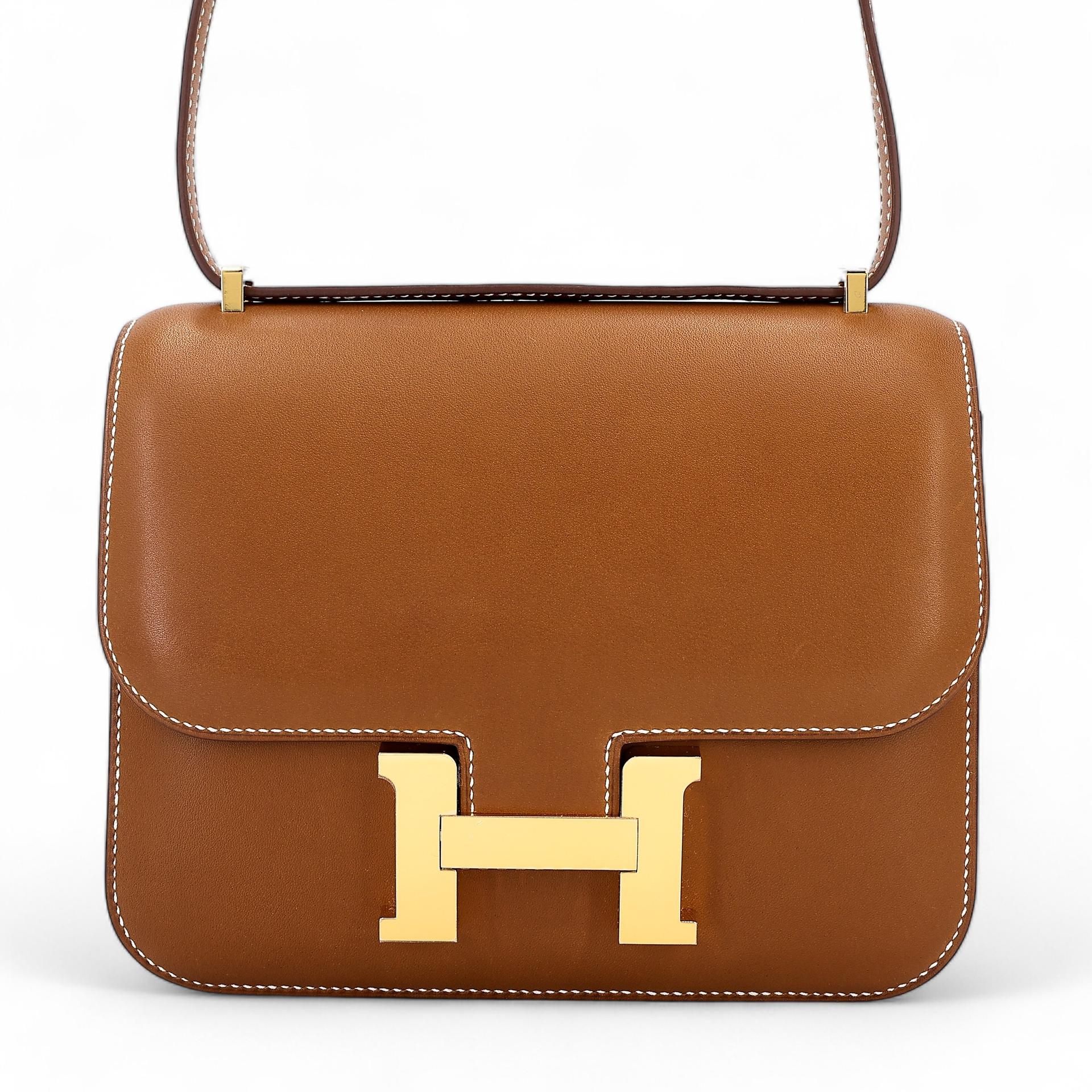 Unused ( Rank NS ) HERMÈS Constance Mini Fauve (34) Barenia Gold hardware Y (2020) - 1