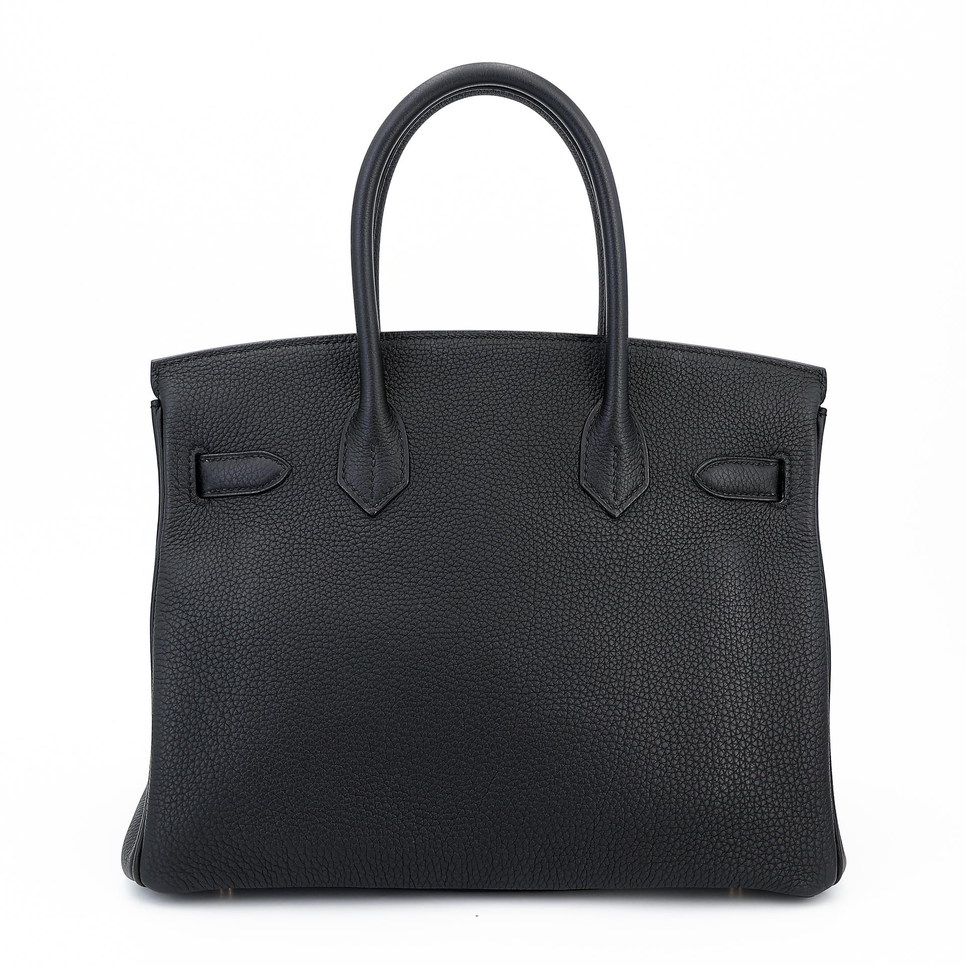 Very Good ( Rank A) HERMÈS Birkin 30 Black (89) Togo Rose Gold hardware D (2019) - 2