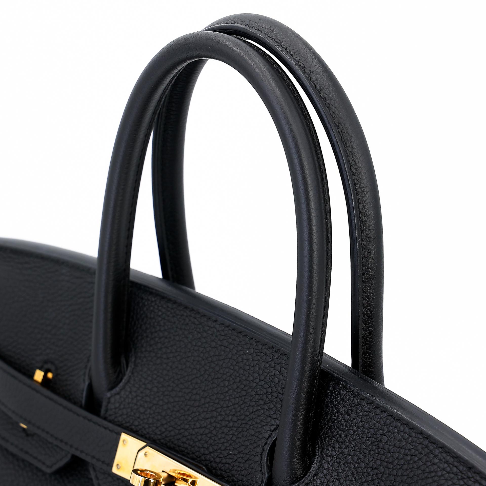 Very Good ( Rank A) HERMÈS Birkin 30 Black (89) Togo Rose Gold hardware D (2019) - 3