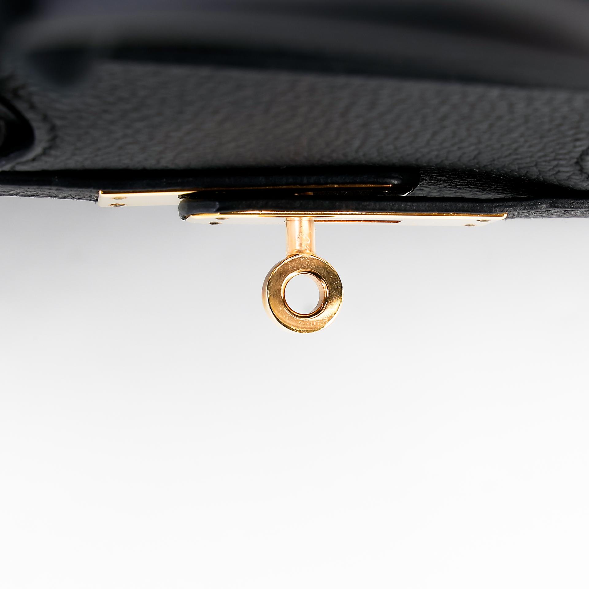 Very Good ( Rank A) HERMÈS Birkin 30 Black (89) Togo Rose Gold hardware D (2019) - 10