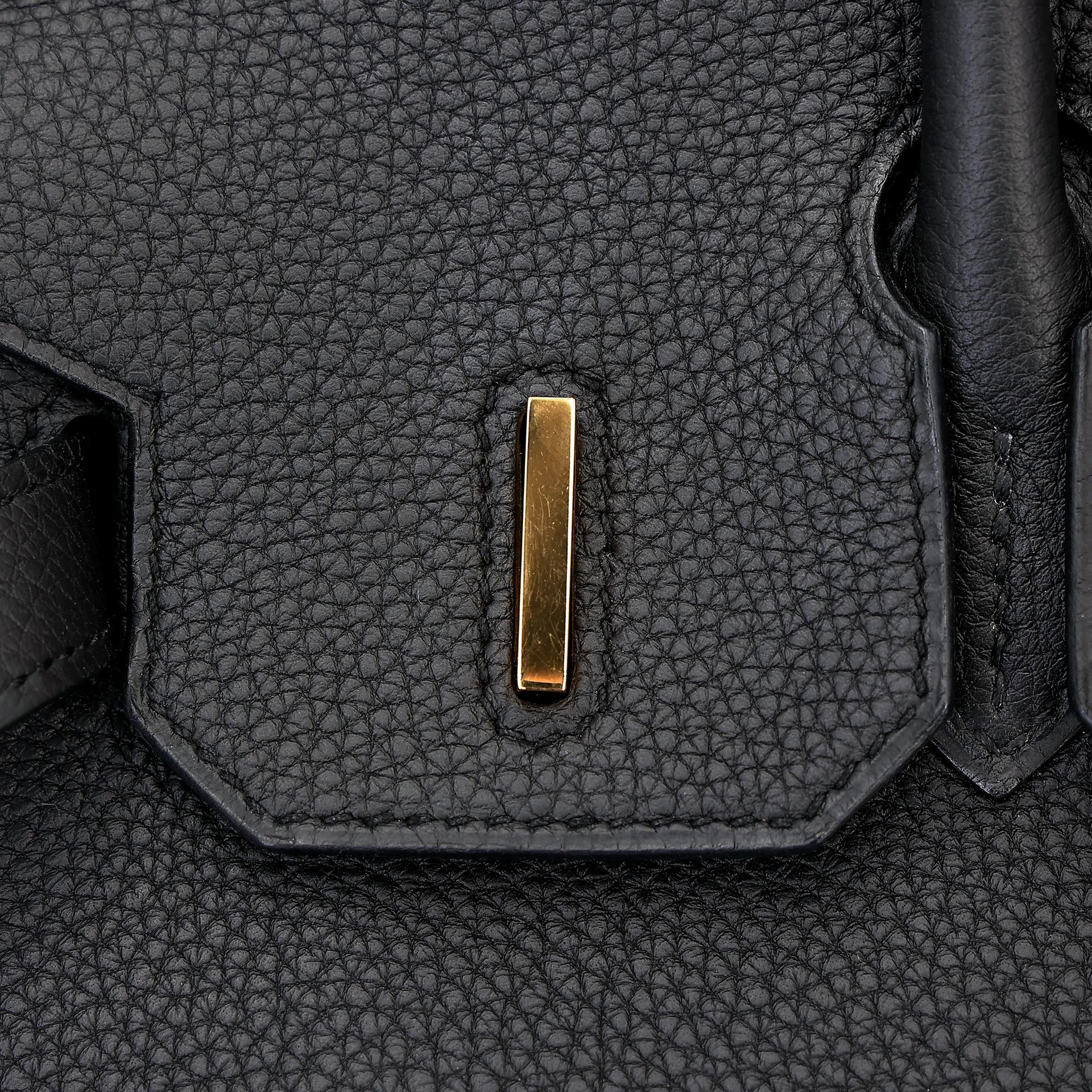 Very Good ( Rank A) HERMÈS Birkin 30 Black (89) Togo Rose Gold hardware D (2019) - 11