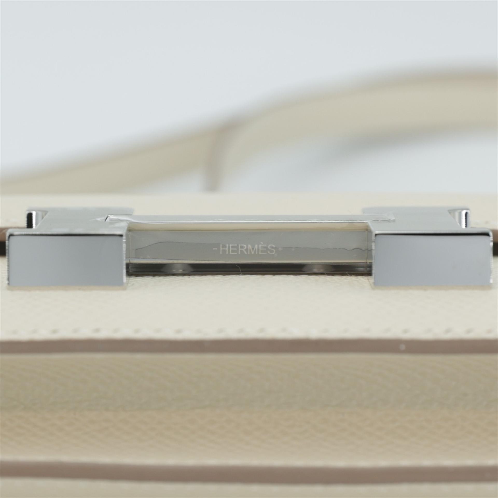 Brand New ( Rank N ) HERMÈS Constance Mini Craie (10) Epsom Palladium hardware W (2024) - 9