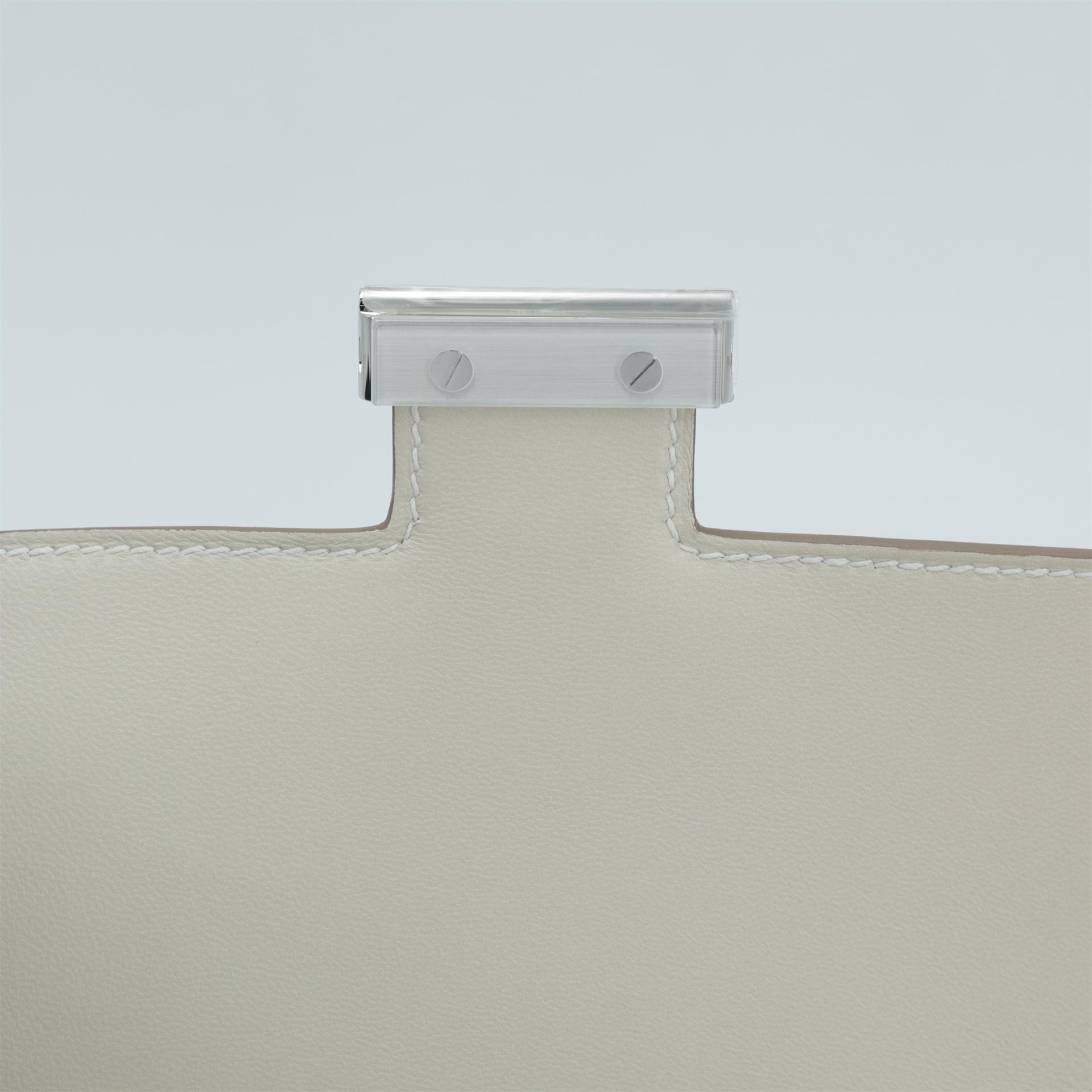 Brand New ( Rank N ) HERMÈS Constance Mini Craie (10) Epsom Palladium hardware W (2024) - 10