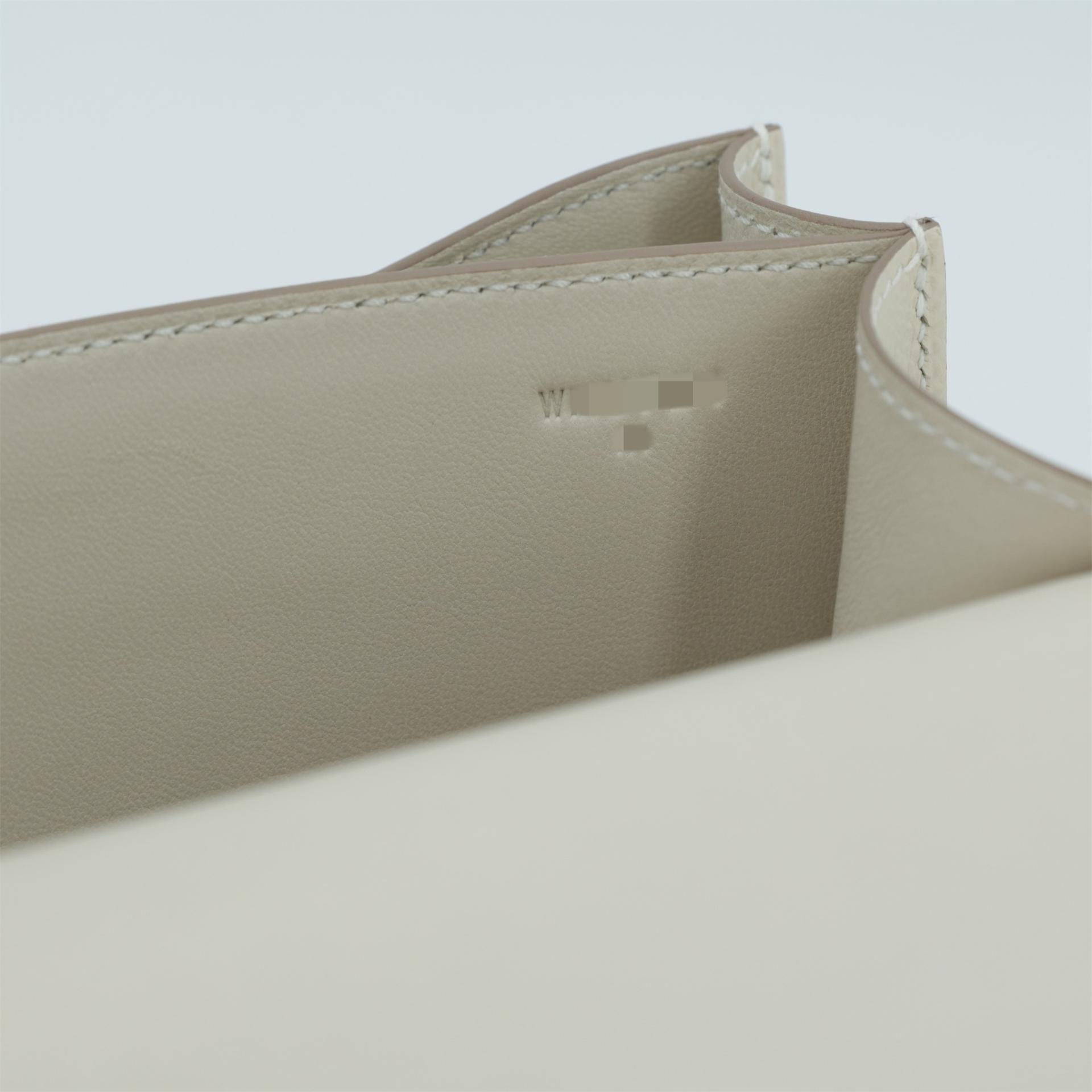 Brand New ( Rank N ) HERMÈS Constance Mini Craie (10) Epsom Palladium hardware W (2024) - 17