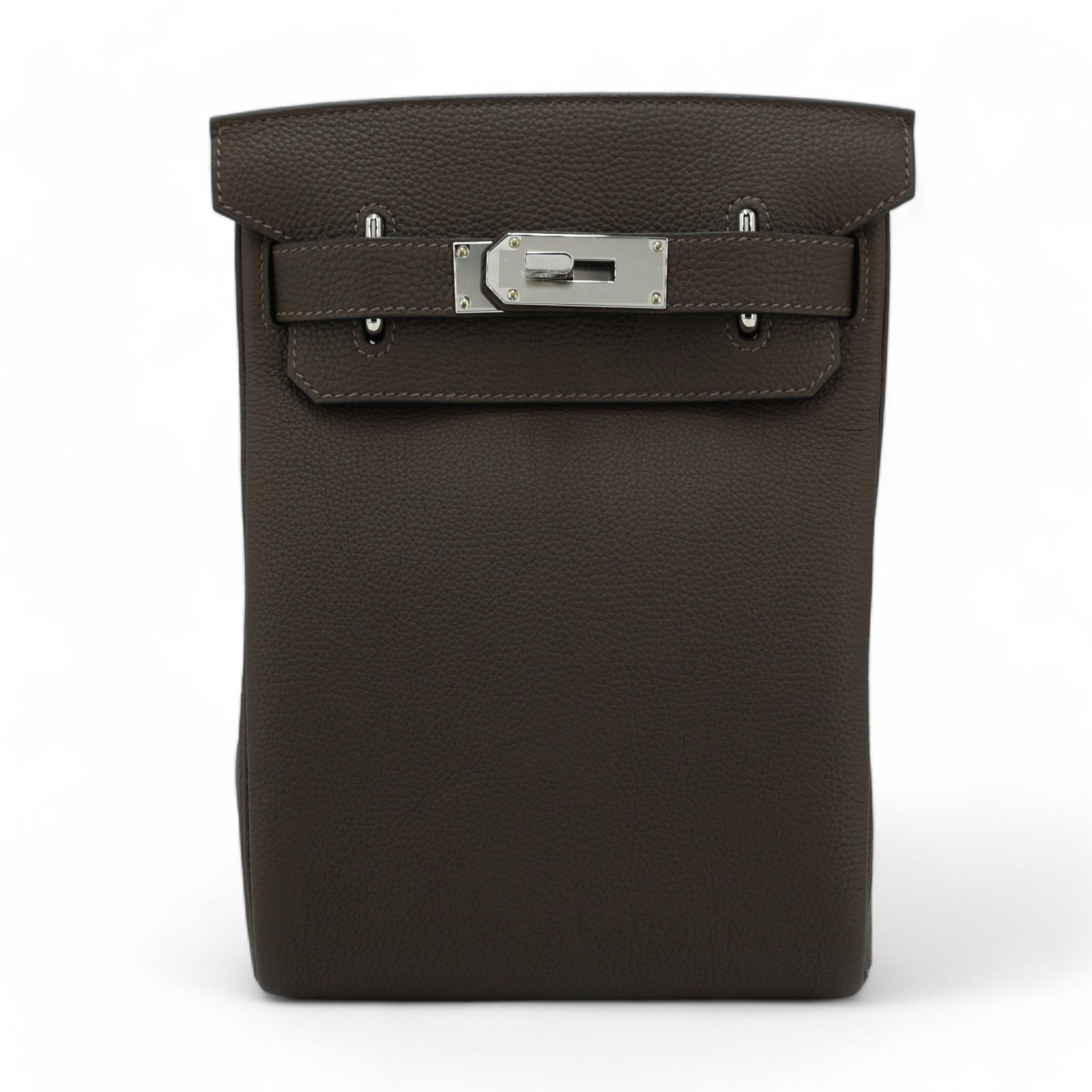 Brand New ( Rank N ) HERMÈS Hac a Dos PM Ecorce (4C) Togo Palladium hardware W (2024) - 1