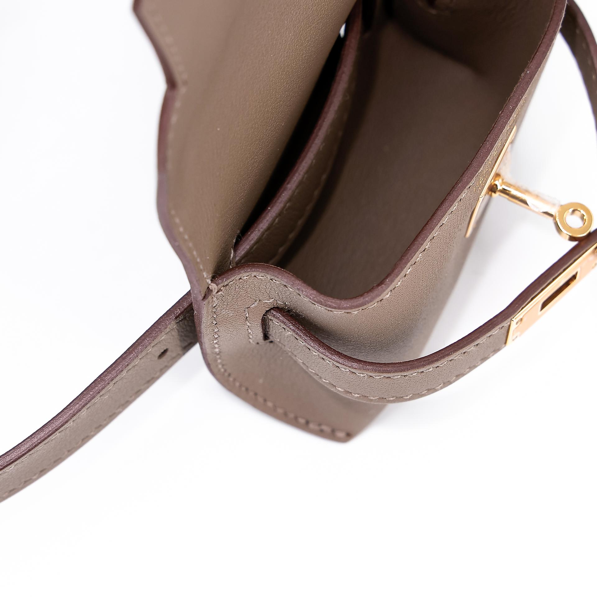 Very Good ( Rank A) HERMÈS Kelly Moove Etoupe (18) Swift Gold hardware B (2023) - 34