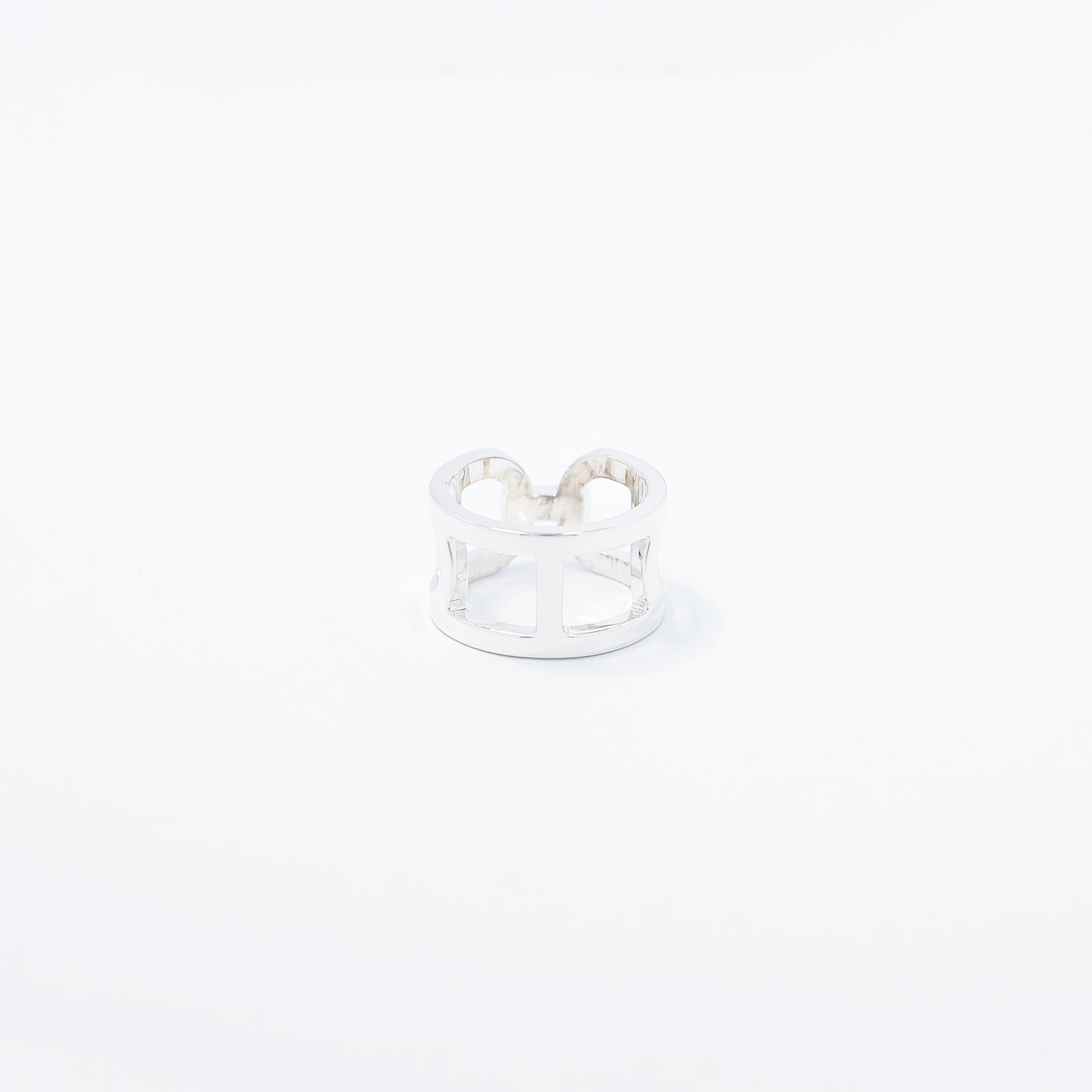 Brand New ( Rank N ) HERMÈS Ever Chain D'ancre Ring Silver Silver 925 - 3