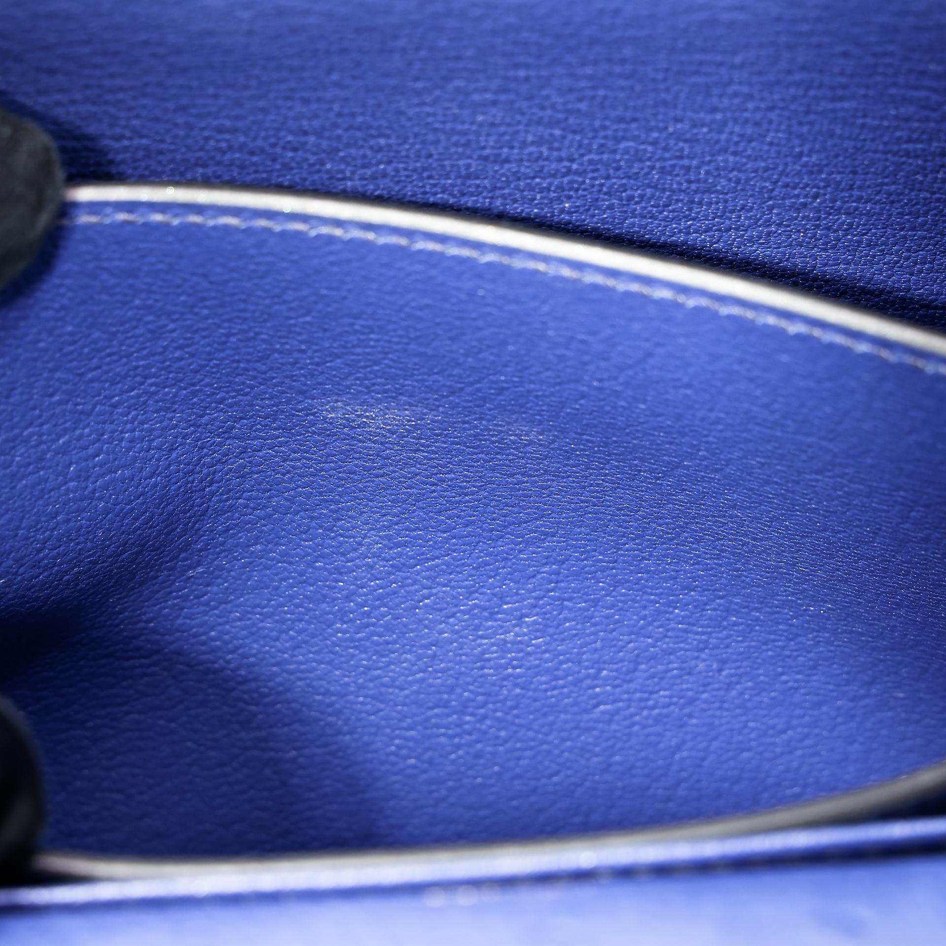 Very Good ( Rank A) HERMÈS Roulis Mini Bleu Saphir (73) Ostrich Permabrass hardware C (2018) - 13