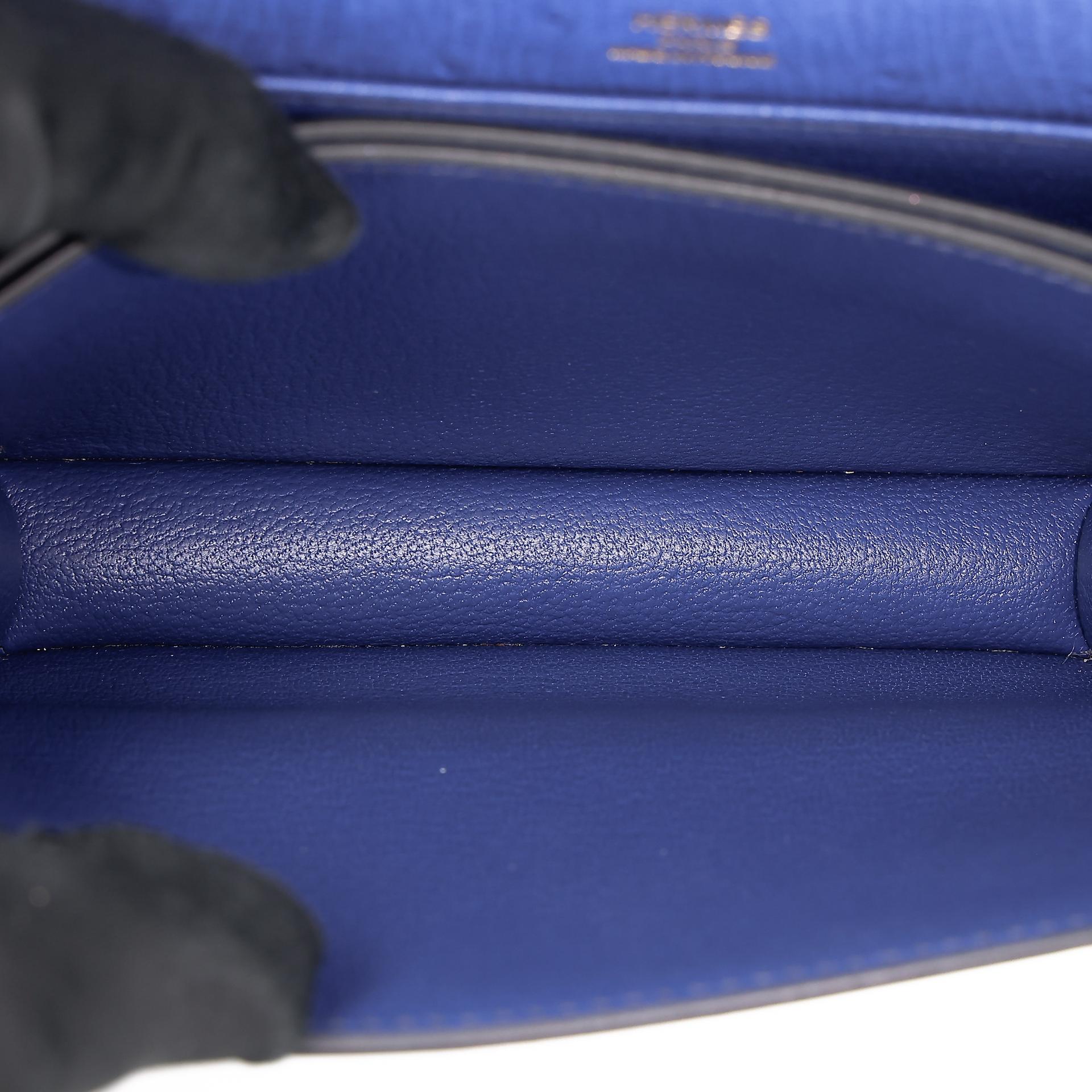 Very Good ( Rank A) HERMÈS Roulis Mini Bleu Saphir (73) Ostrich Permabrass hardware C (2018) - 17