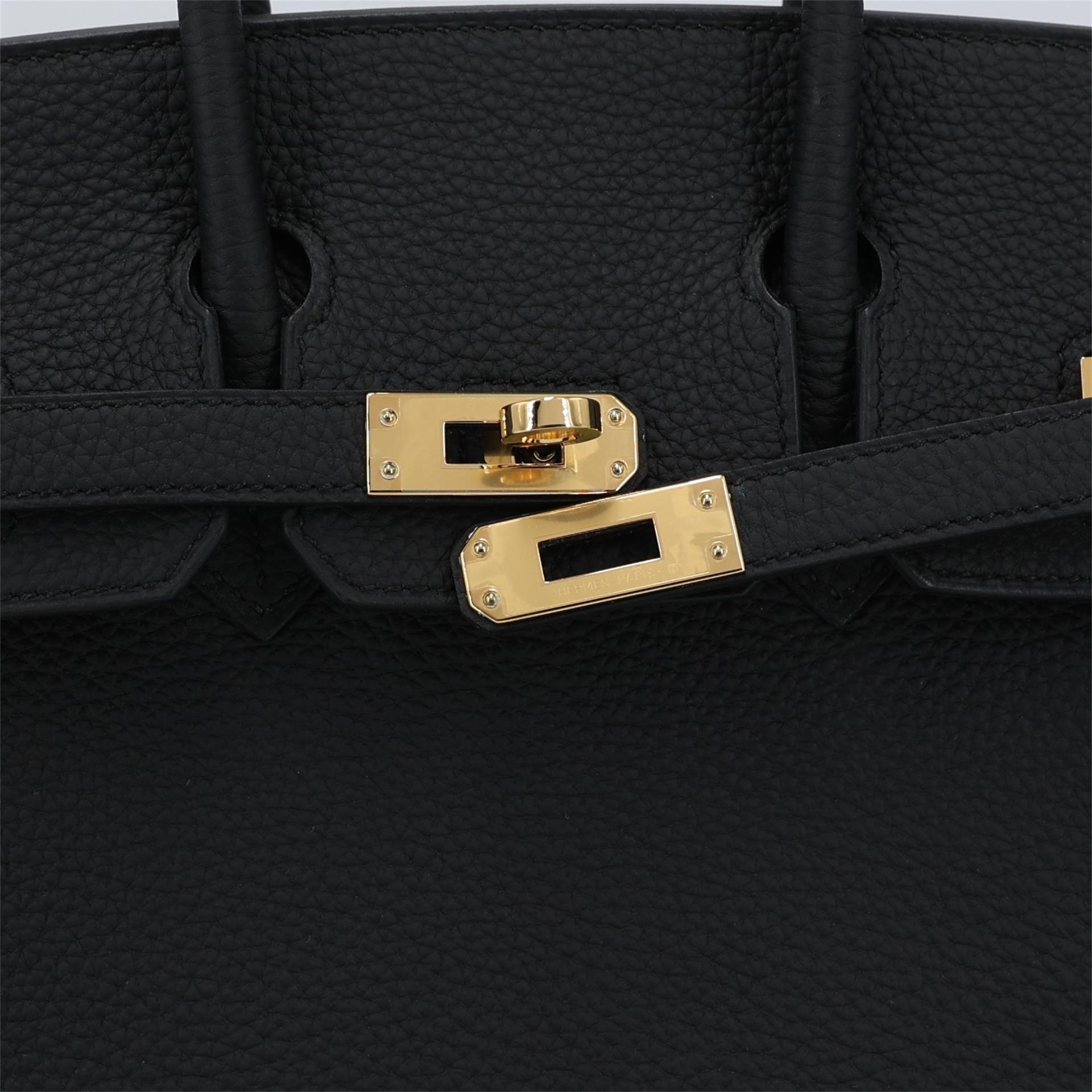Unused ( Rank NS ) HERMÈS Birkin 25 Black (89) Togo Gold hardware W (2024) - 8