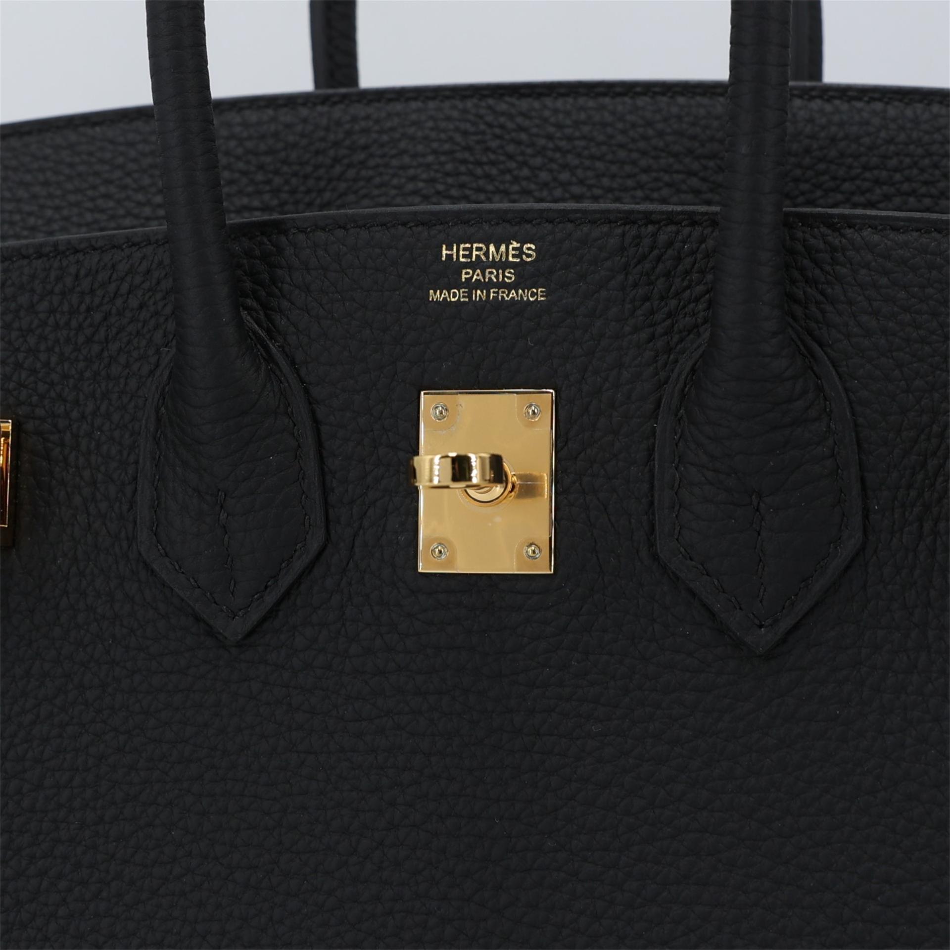 Unused ( Rank NS ) HERMÈS Birkin 25 Black (89) Togo Gold hardware W (2024) - 9
