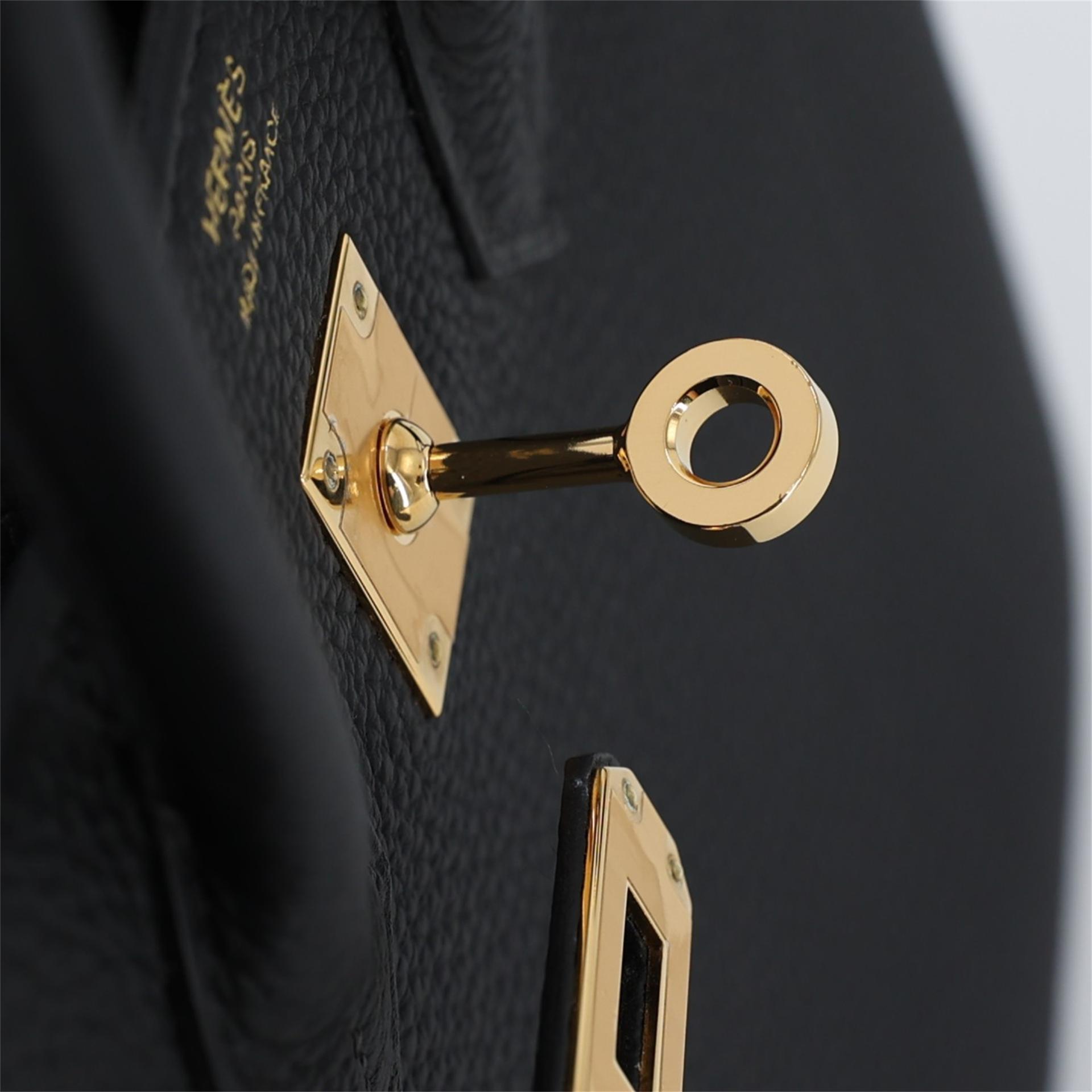 Unused ( Rank NS ) HERMÈS Birkin 25 Black (89) Togo Gold hardware W (2024) - 10