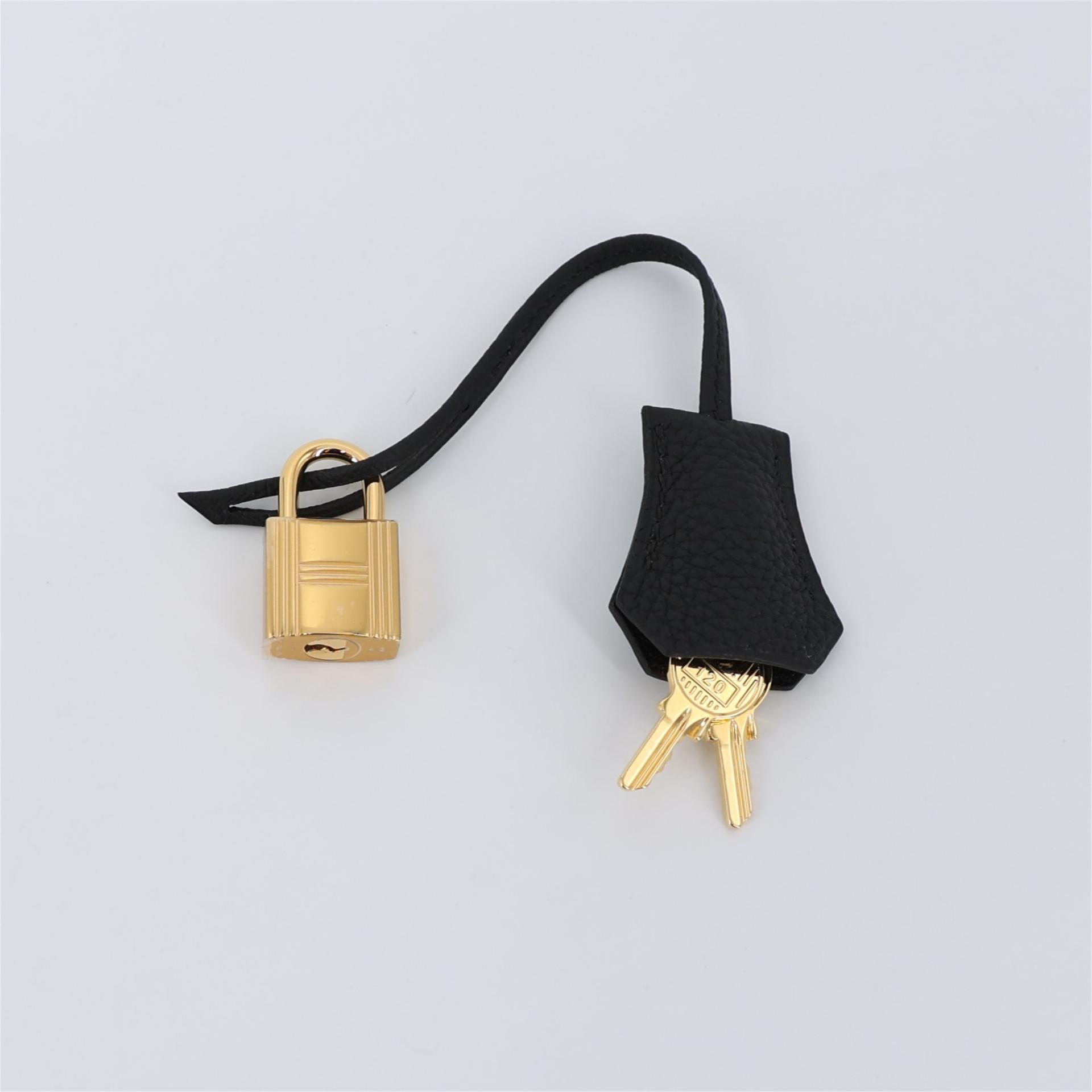 Unused ( Rank NS ) HERMÈS Birkin 25 Black (89) Togo Gold hardware W (2024) - 15