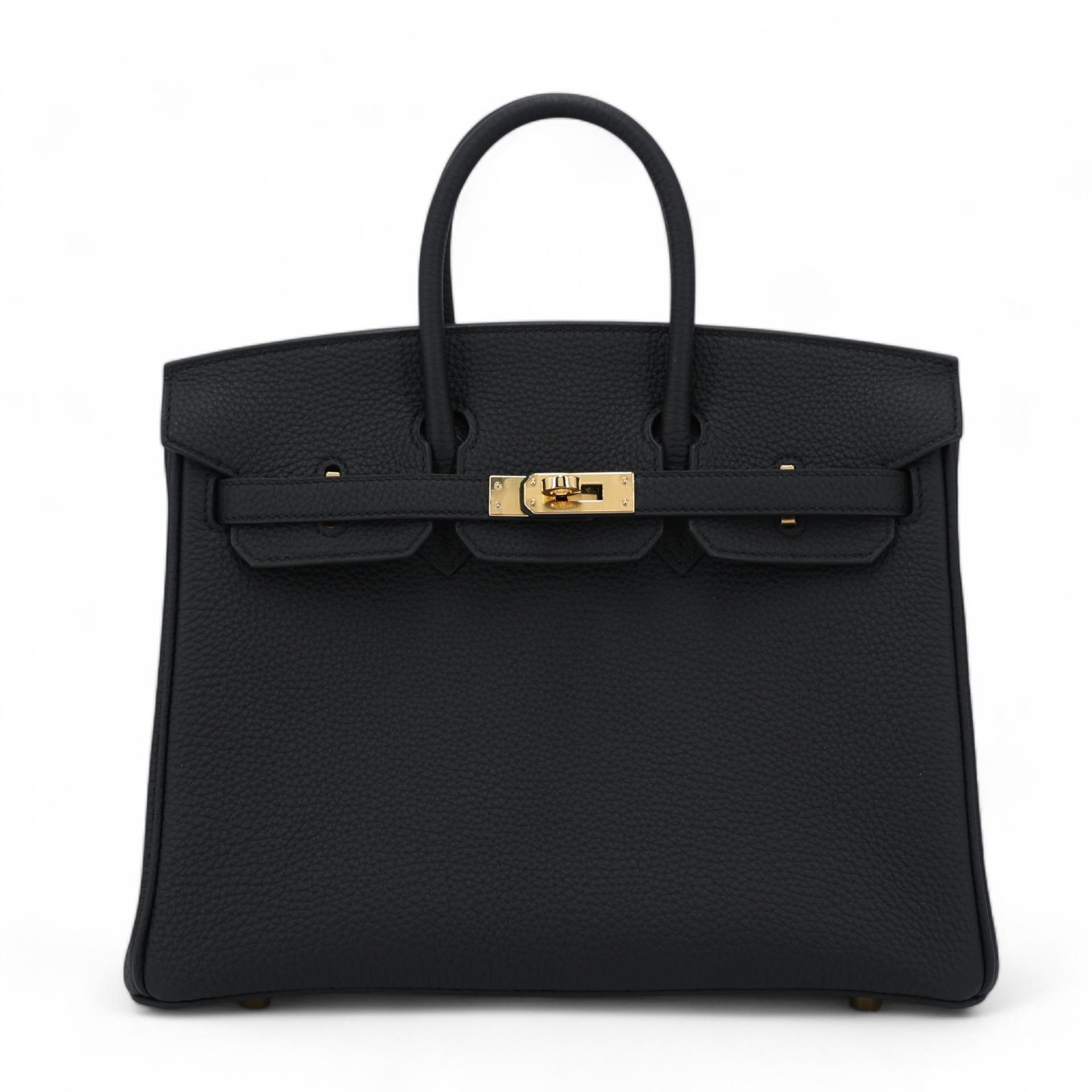Unused ( Rank NS ) HERMÈS Birkin 25 Black (89) Togo Gold hardware W (2024) - 1